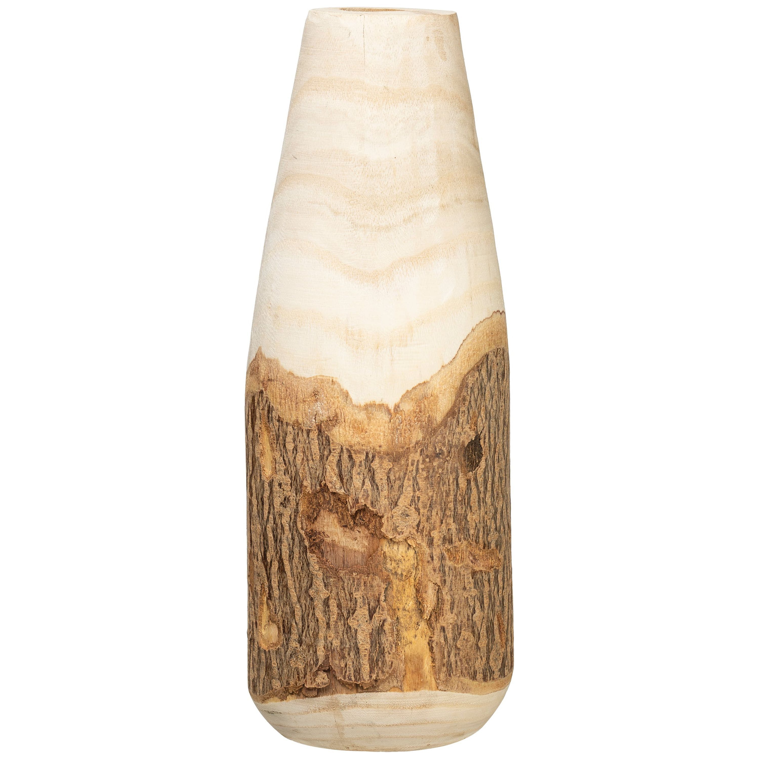 Natural Paulownia Wood Live Edge Decorative Vase