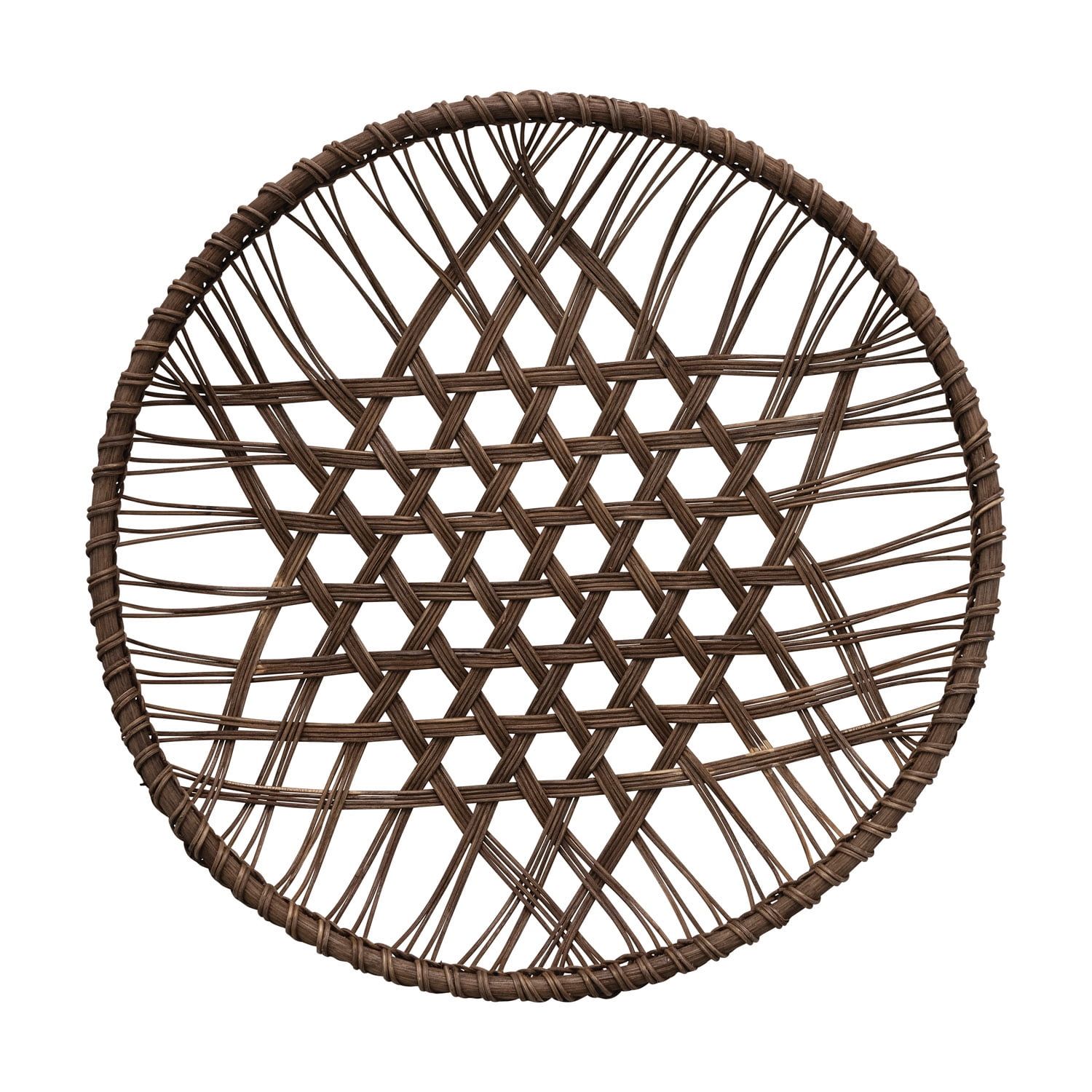 Farmhouse Round Rattan Storage Wall Art Basket, 25"