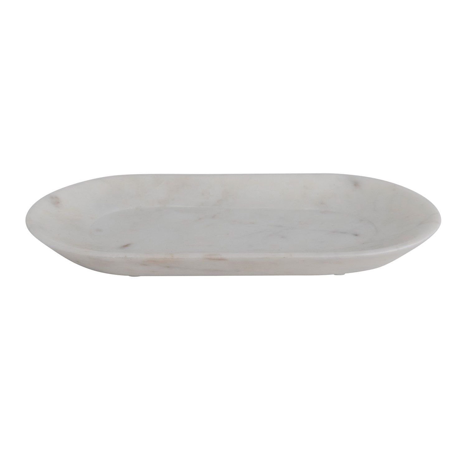 White Genuine Marble Oval Tray, 11" x 5"