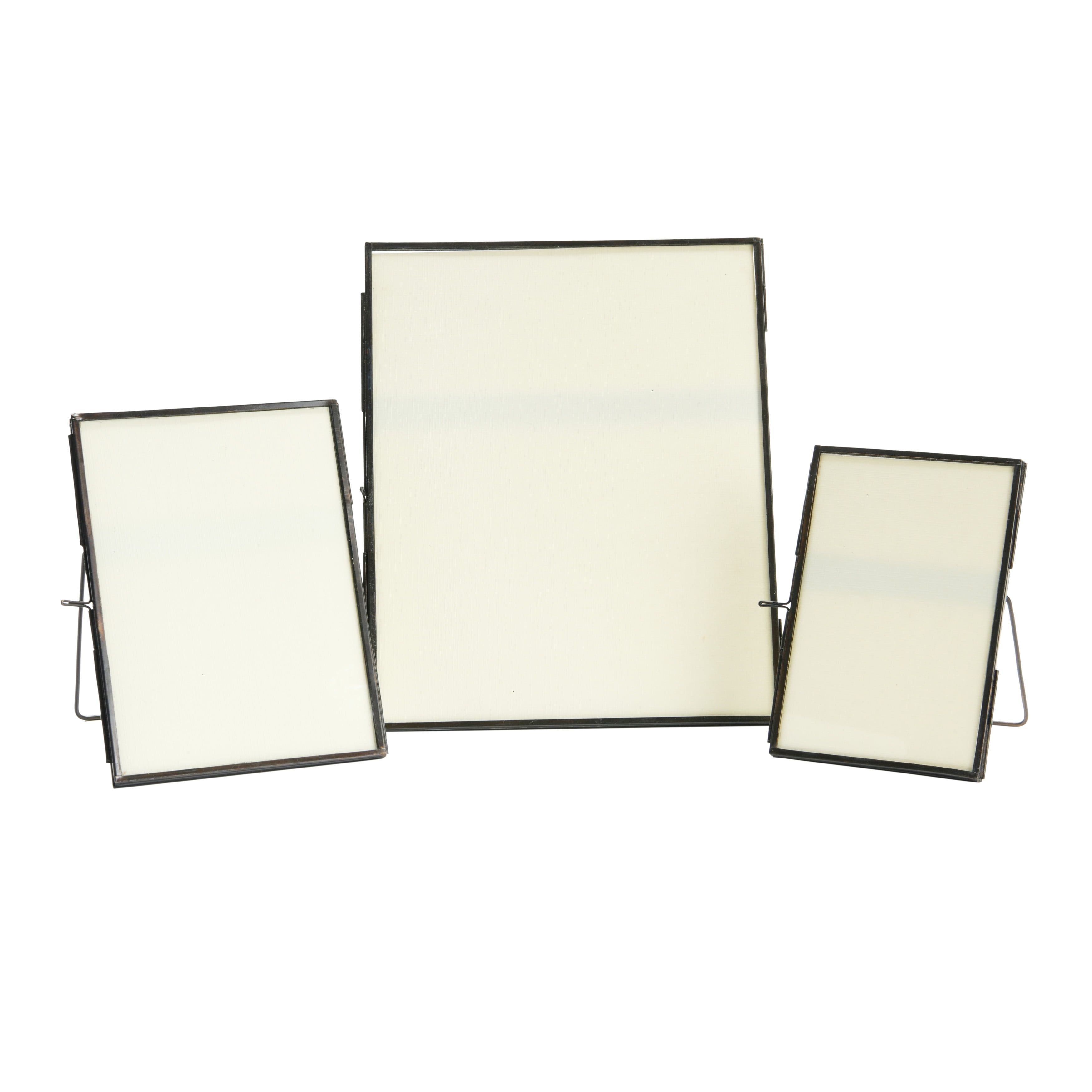 Classic Black Metal Tabletop and Wall Photo Frame Set