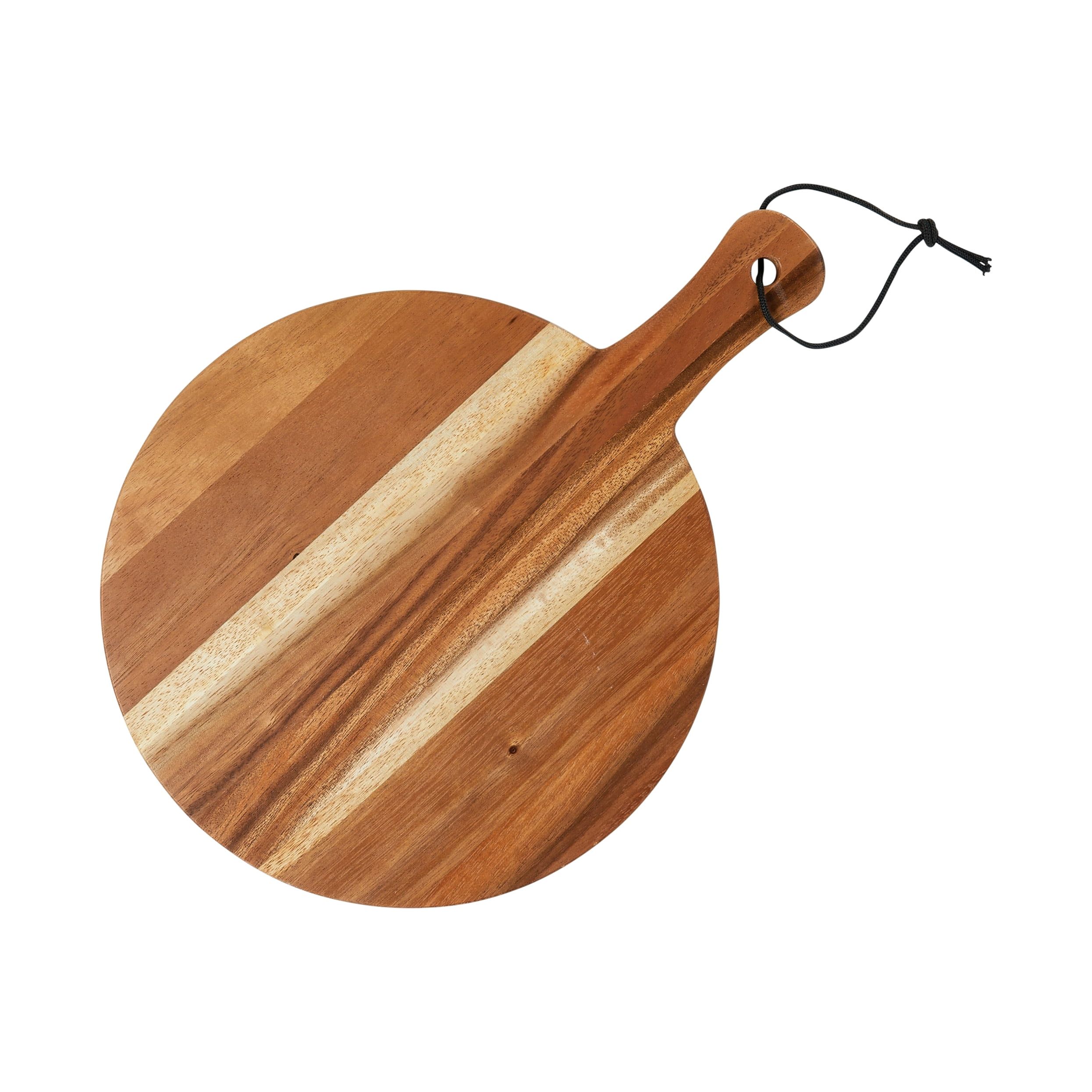 Natural Suar Wood Round Cutting Board with Handle