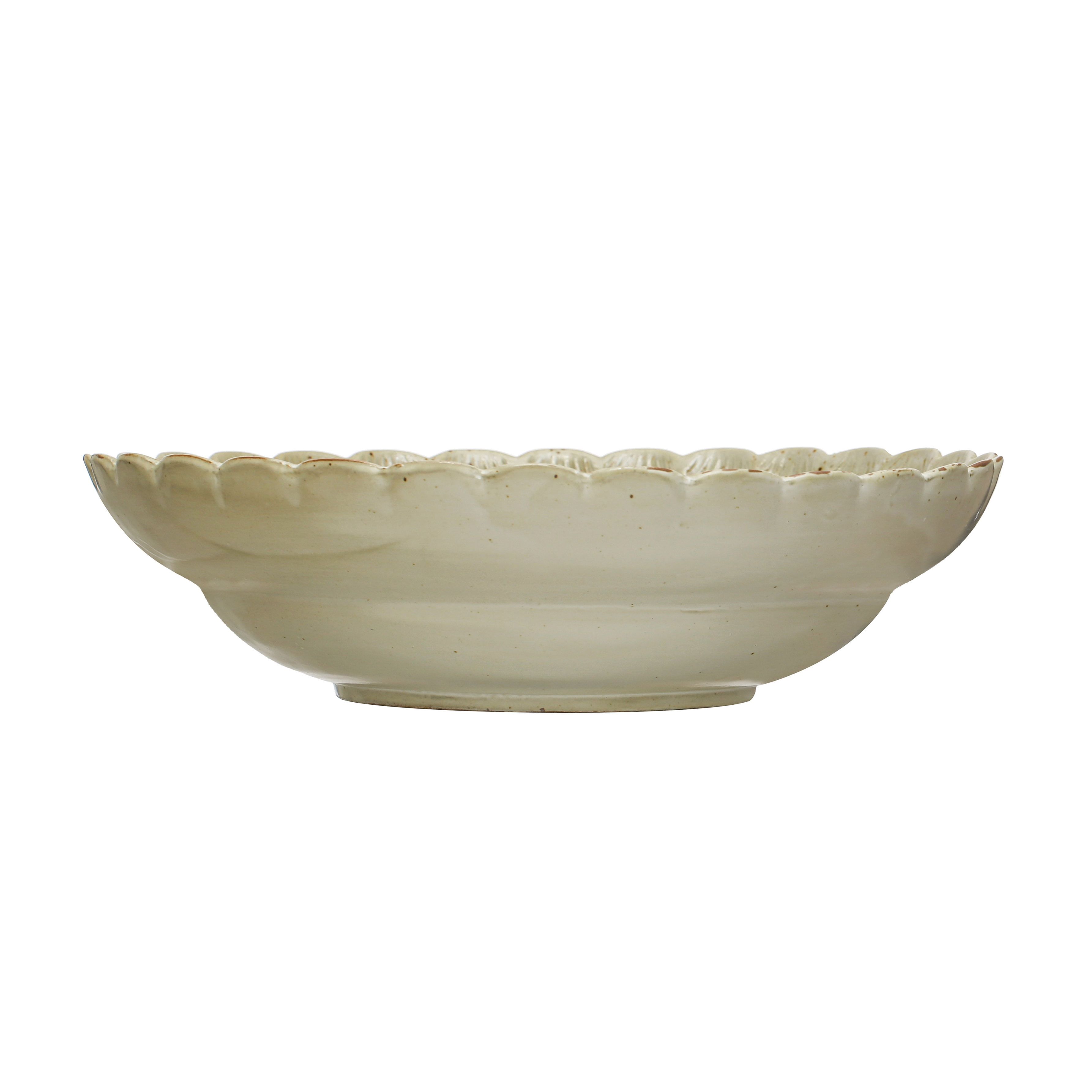 Ivory Ceramic Scalloped Edge All-Purpose Bowl