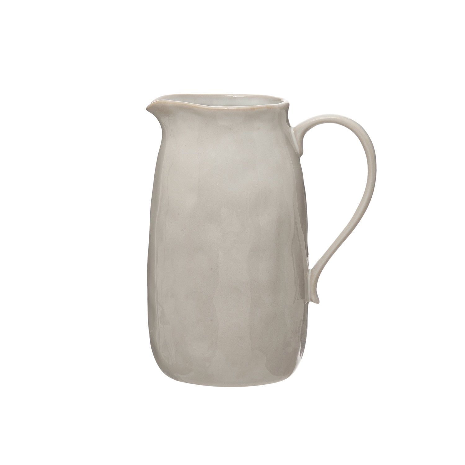 White Reactive Glaze Stoneware Pitcher, 96 oz