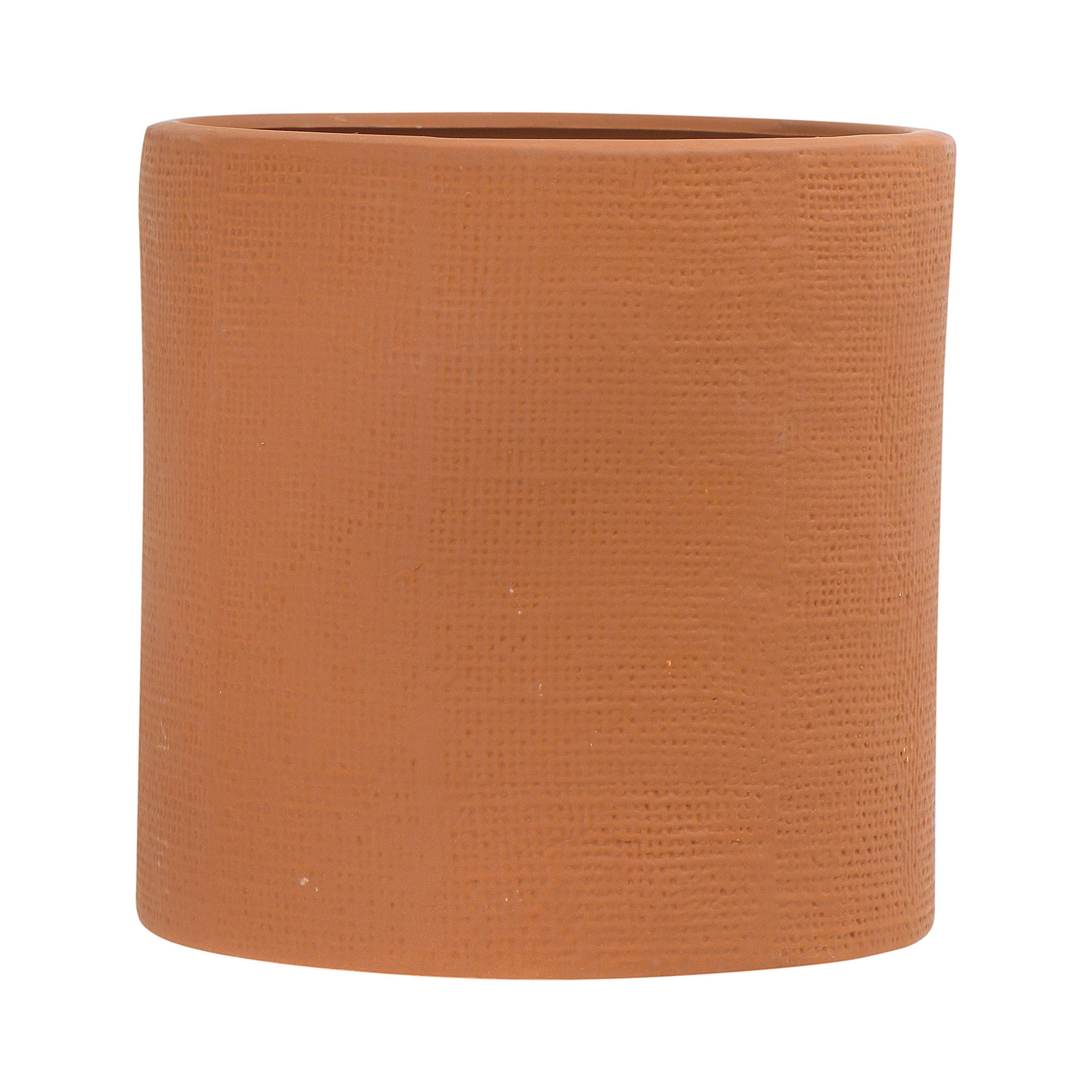 Earthy Matte Terracotta Stoneware Planter, 7in