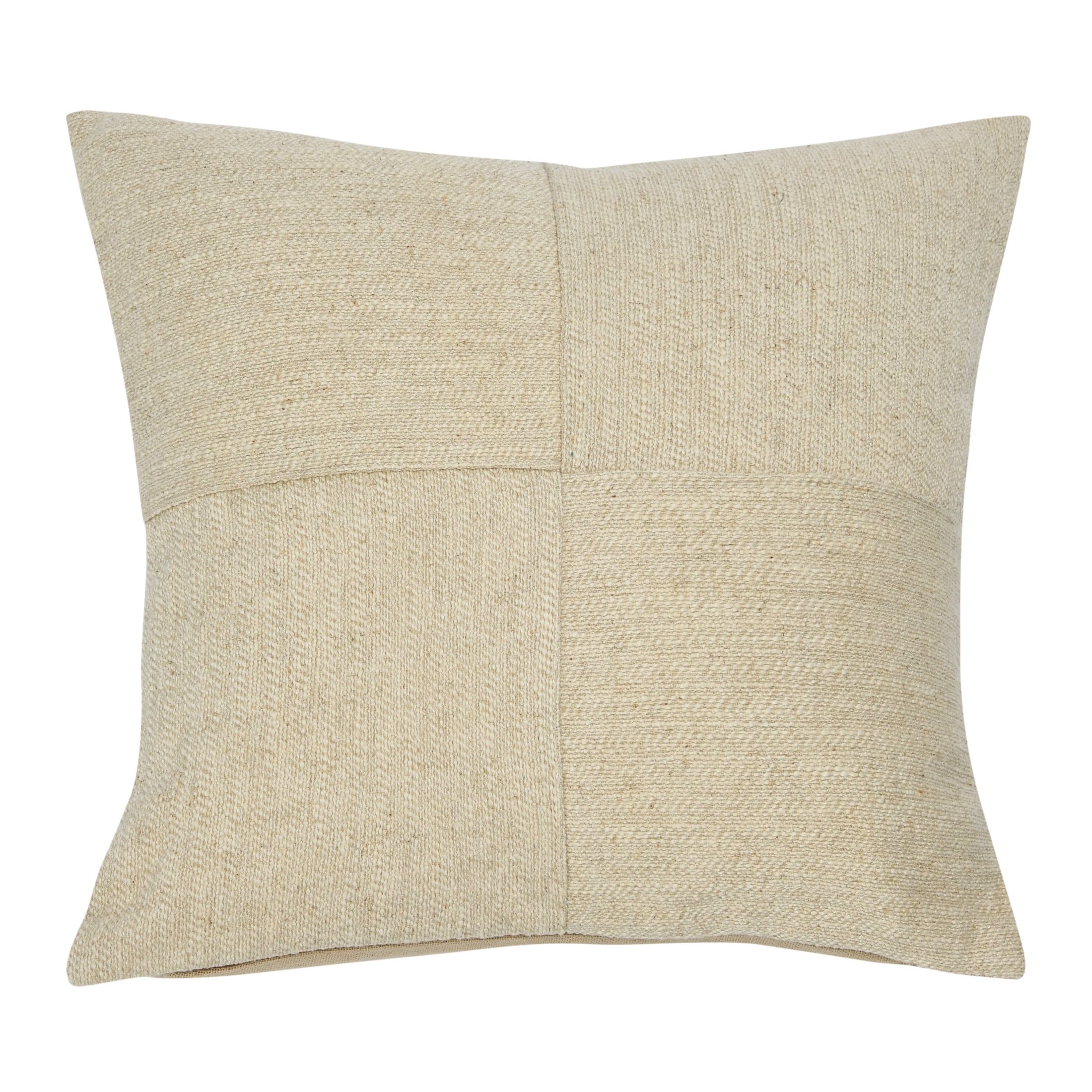 Elegant 16" Square Linen Blend Textured Throw Pillow