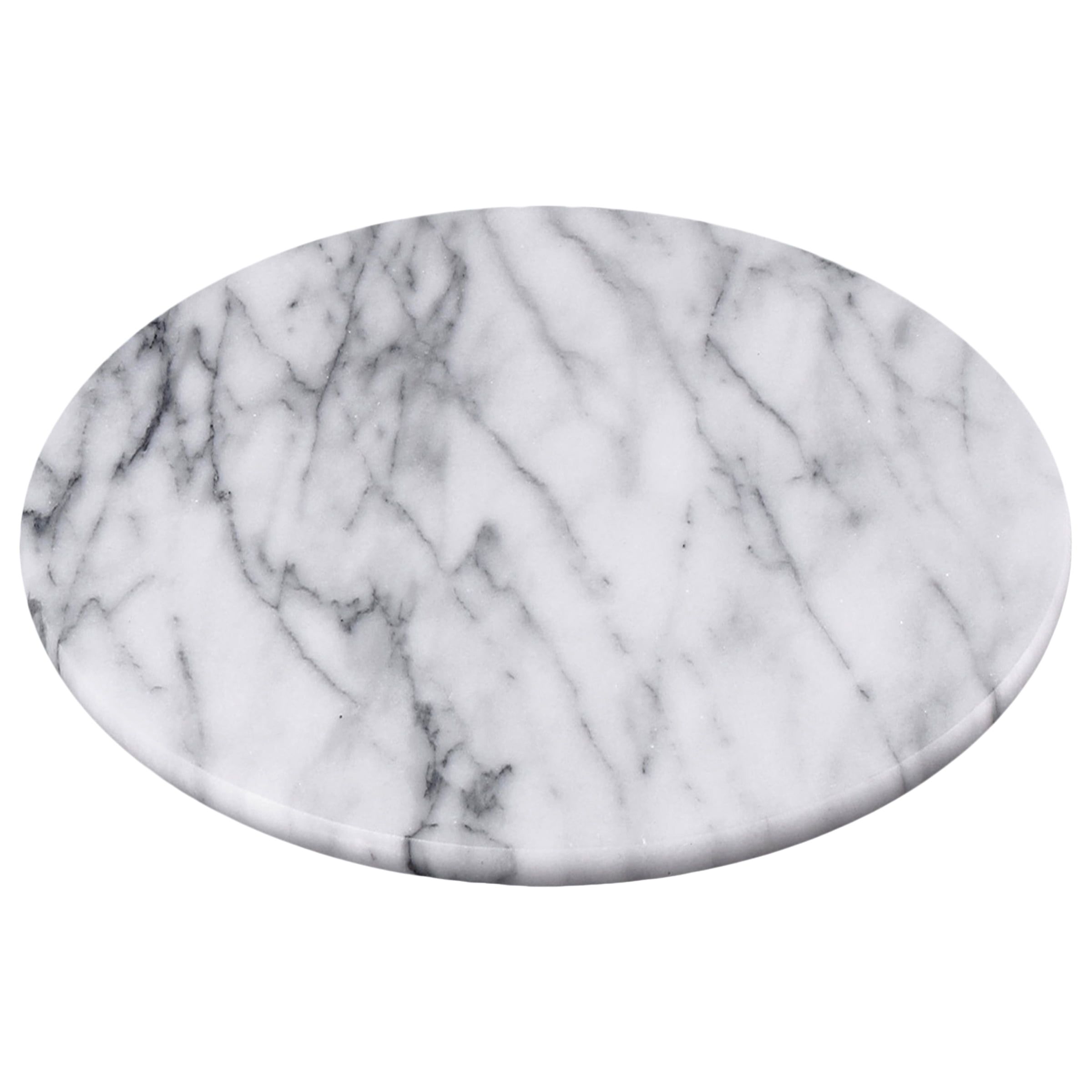 Natural White Marble 8" Round Trivet Cheese Board