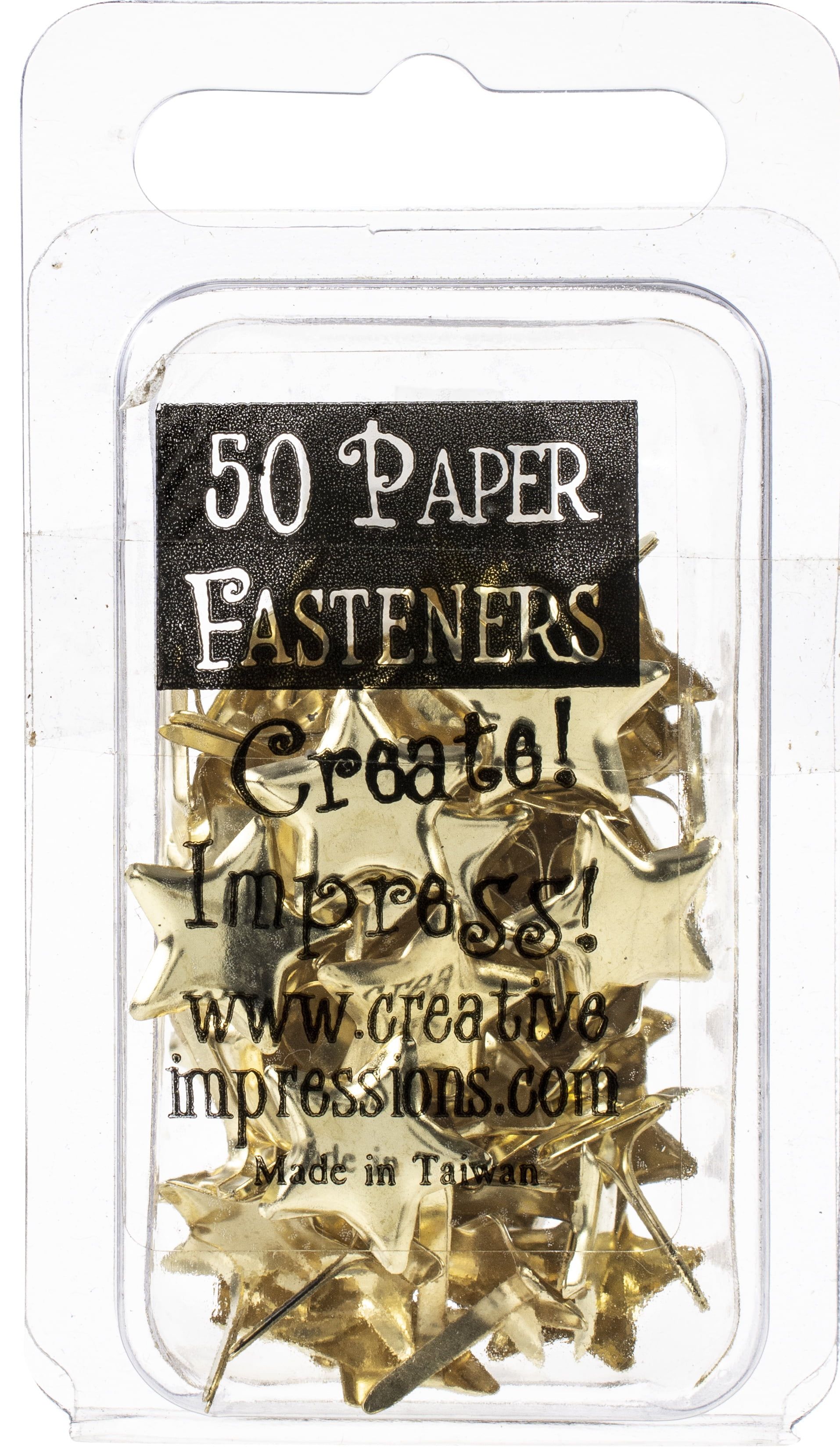 Gold Star Metal Paper Fasteners, 50-Pack