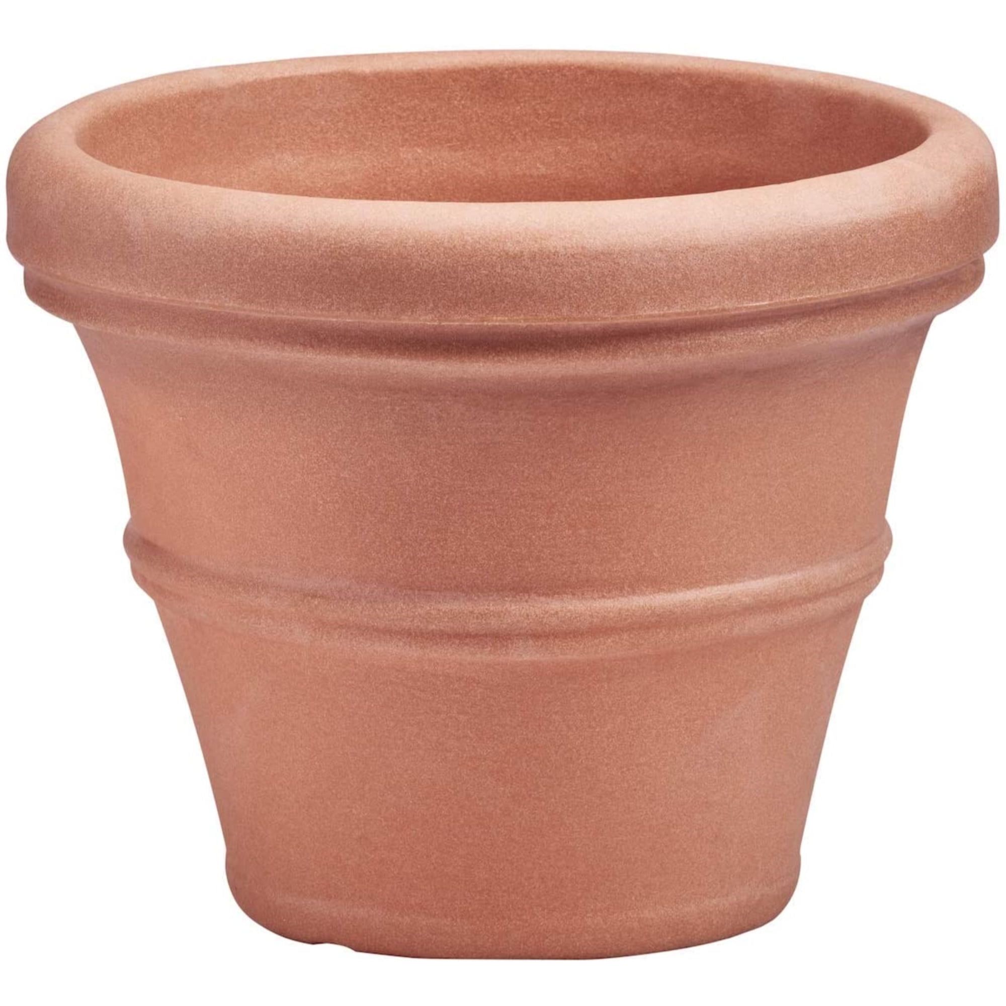 Weathered Terracotta 20" Rolled-Rim Outdoor Planter