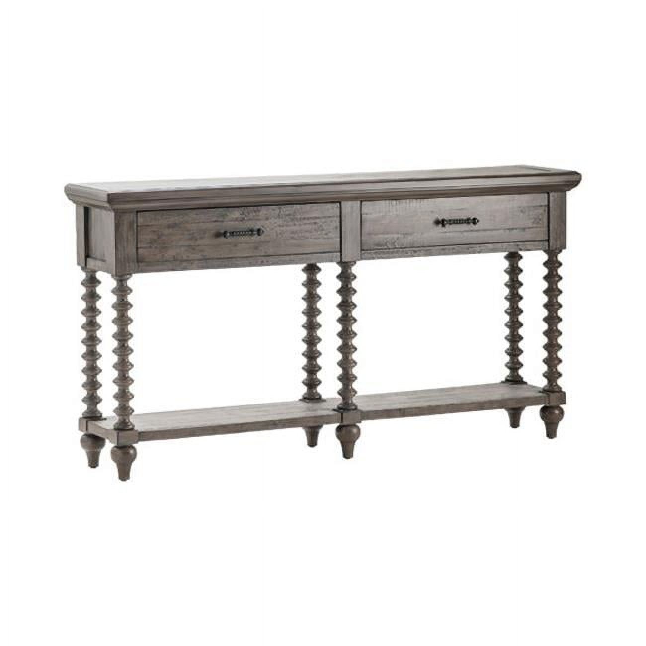 Riverside Distressed Gray Recycled Pine 2-Drawer Console Table