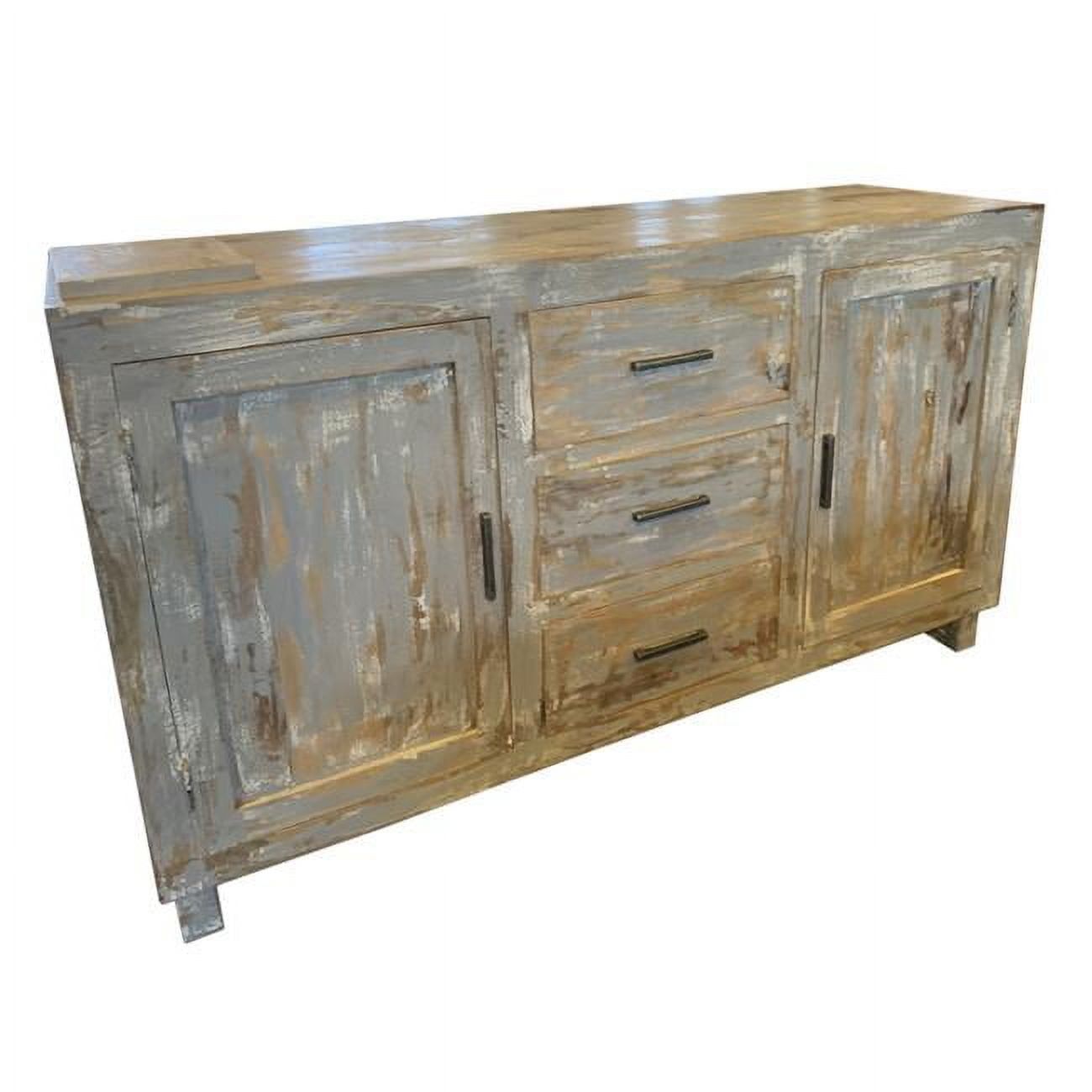 Bengal Manor Hand Distressed Grey Mango Wood Sideboard