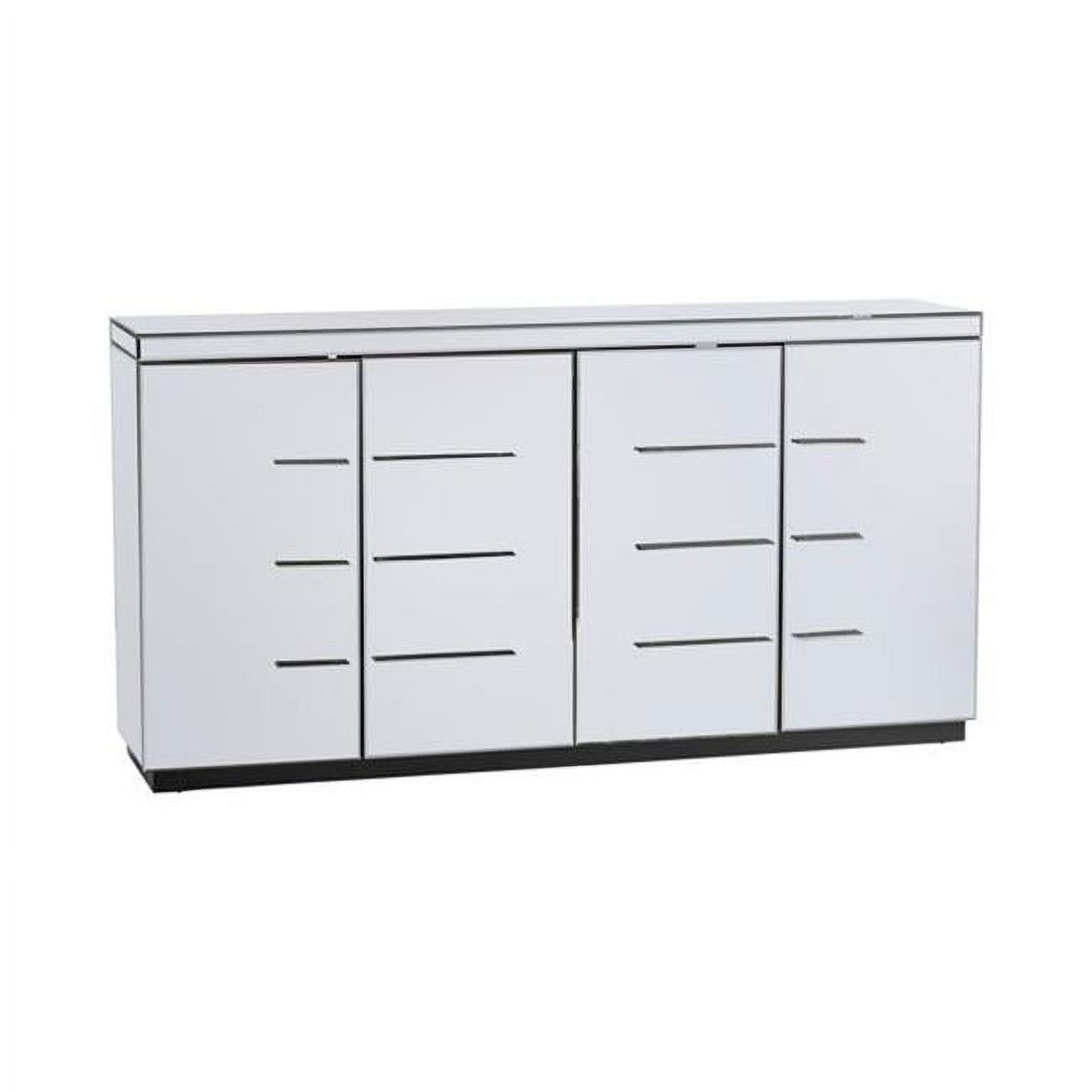 Melrose 72" Mirrored Chrome 4-Door Sideboard