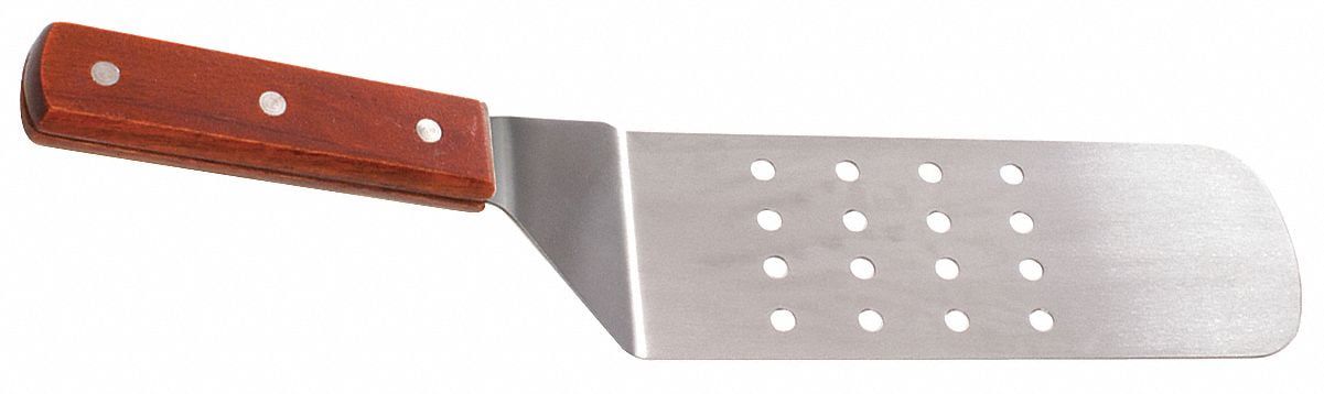 14.5-Inch Stainless Steel Perforated Turner with Wood Handle