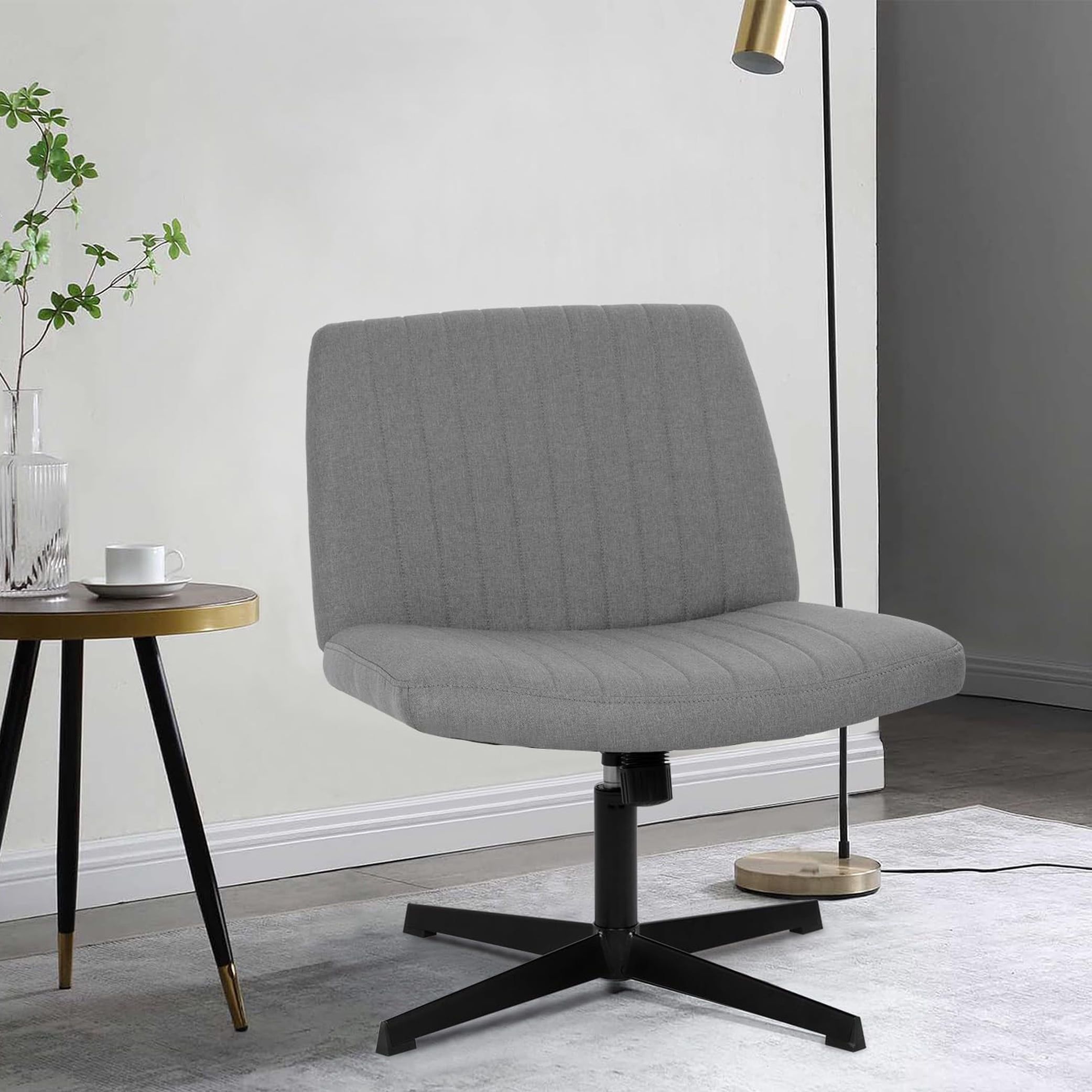 Gray Adjustable Height Swivel Armless Task Office Chair