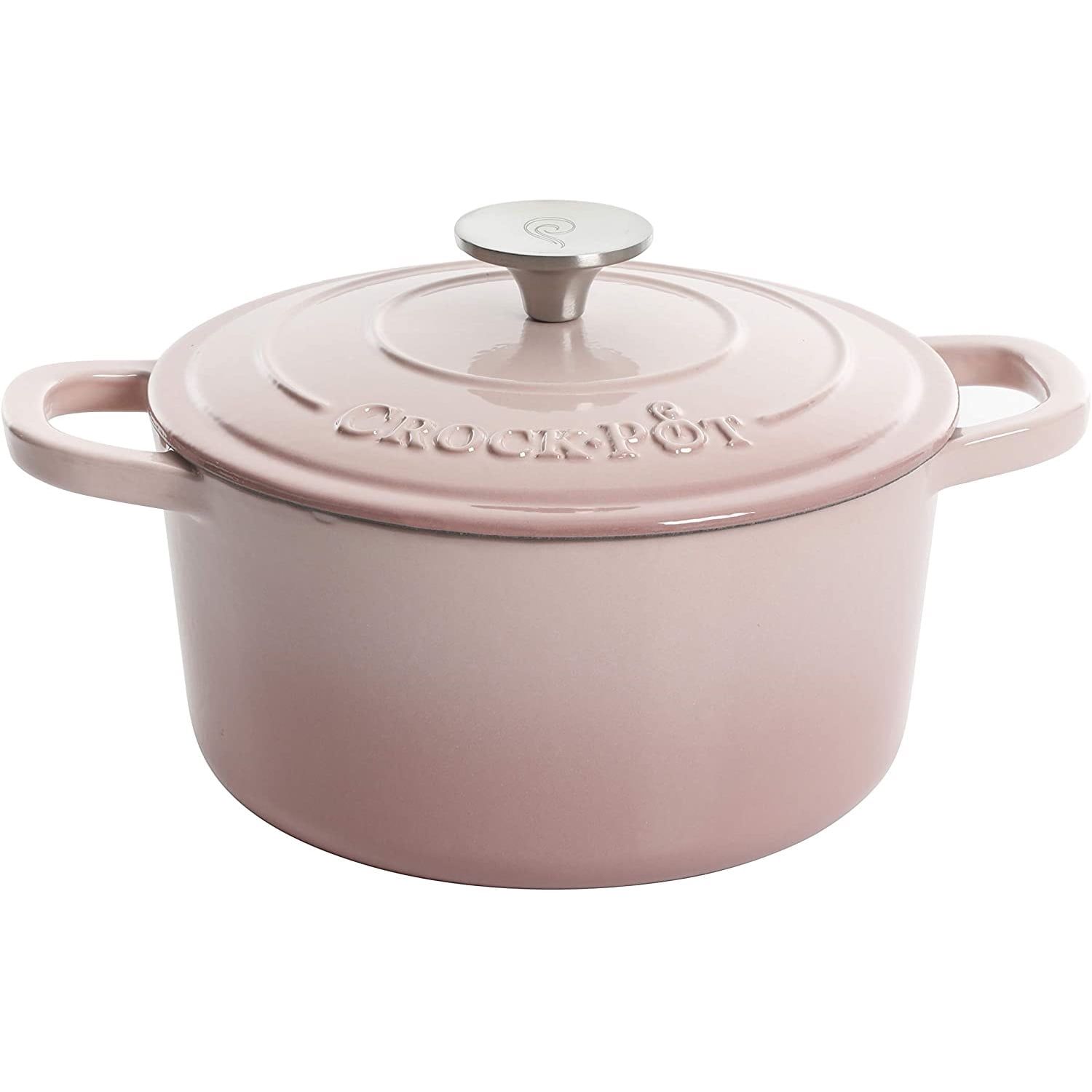 Blush Pink Enameled Cast Iron 5-Quart Dutch Oven with Lid
