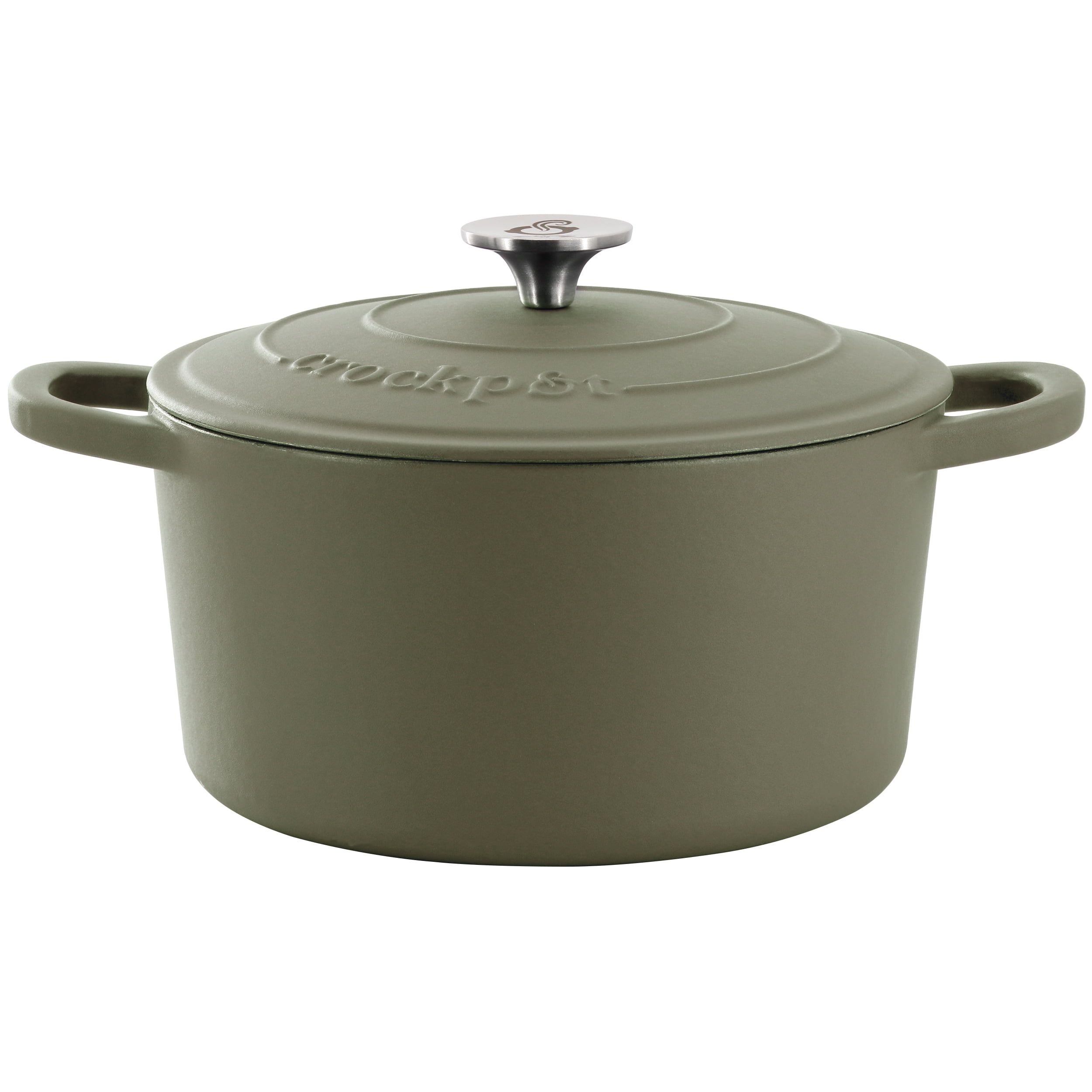 Matte Green 5-Quart Enameled Cast Iron Dutch Oven with Lid