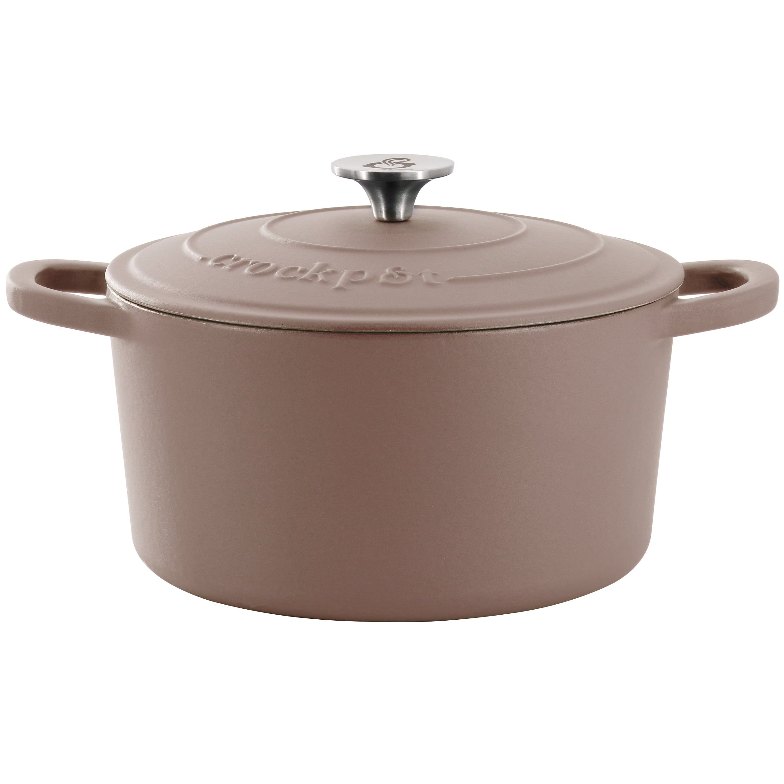 Matte Dusty Pink Enameled Cast Iron Dutch Oven, 7-Quart