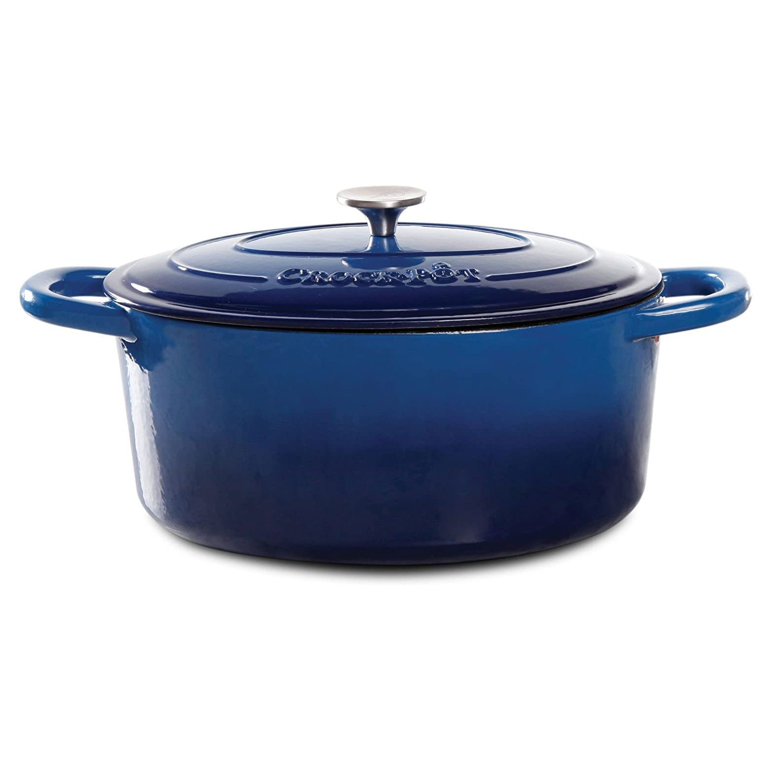 Sapphire Blue Enameled Cast Iron 7-Quart Oval Dutch Oven