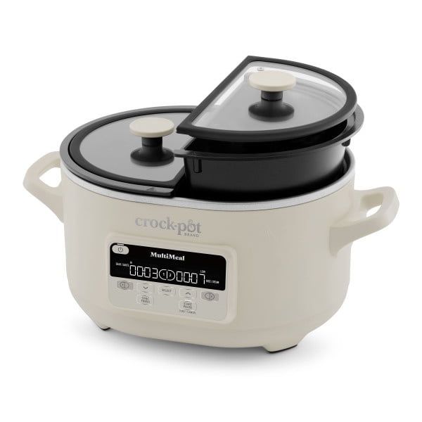 White Dual-Pot Programmable Multicooker with Timer