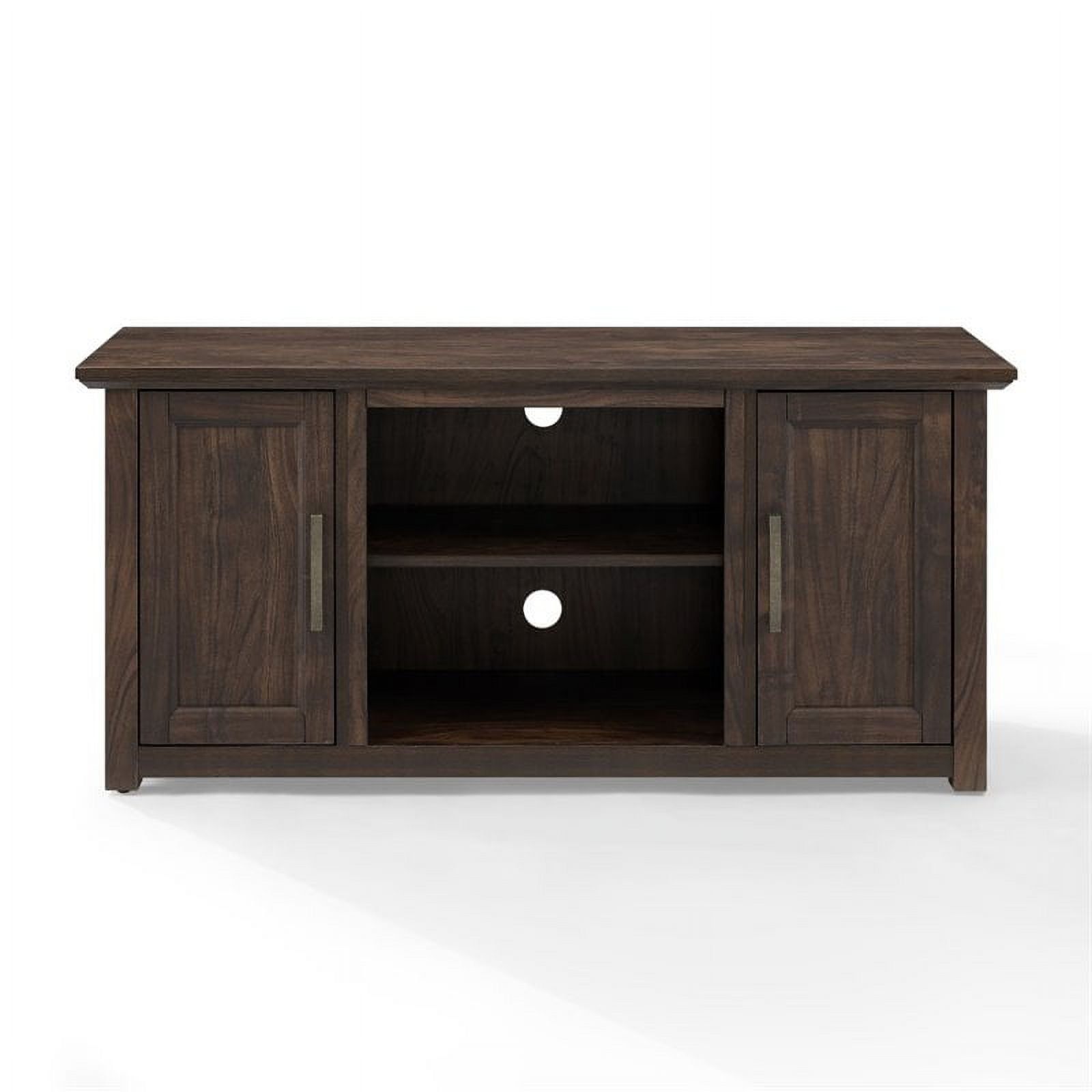 Camden 48" Dark Walnut Pine TV Stand with Cabinets