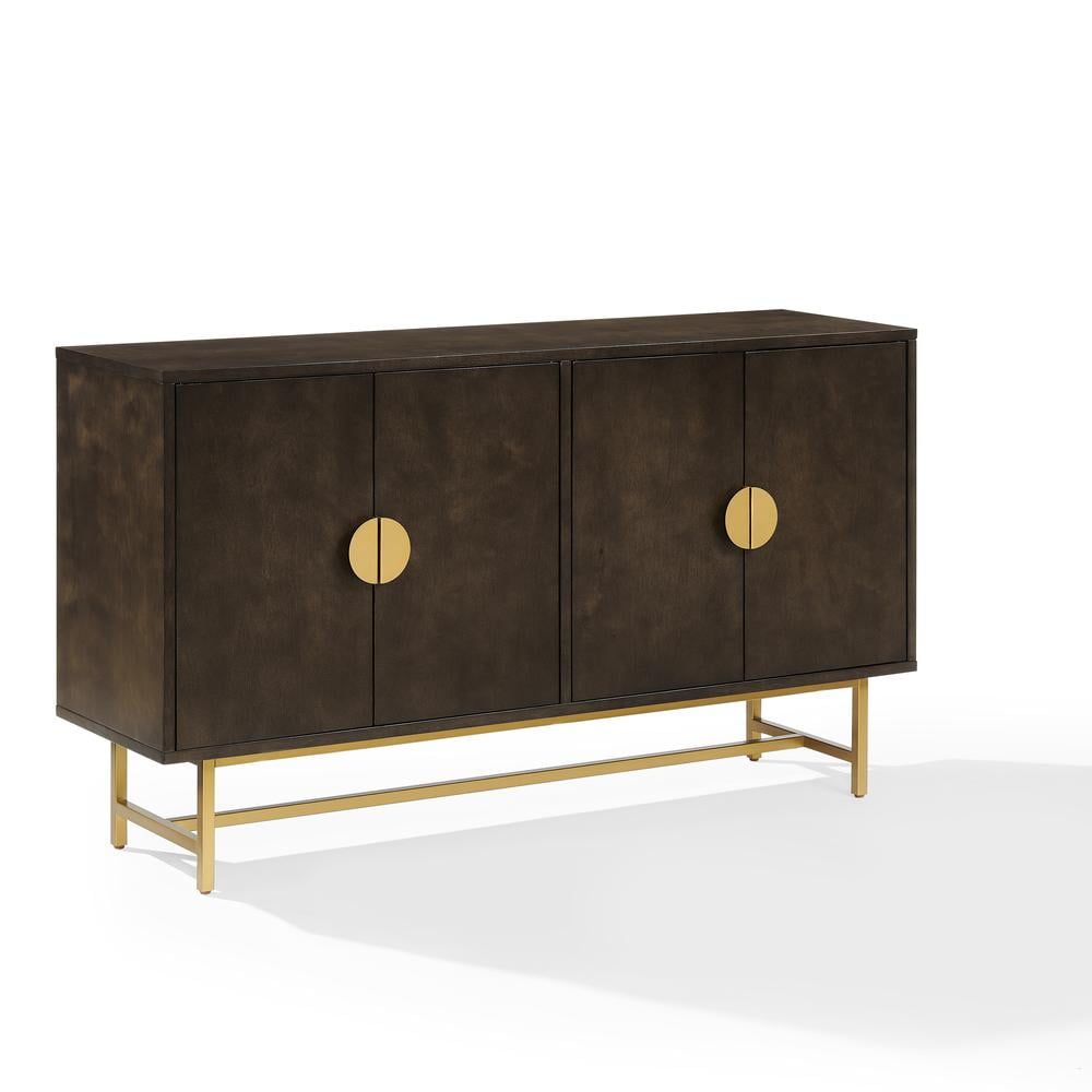 Blair Dark Brown and Gold Mid-Century Modern Sideboard