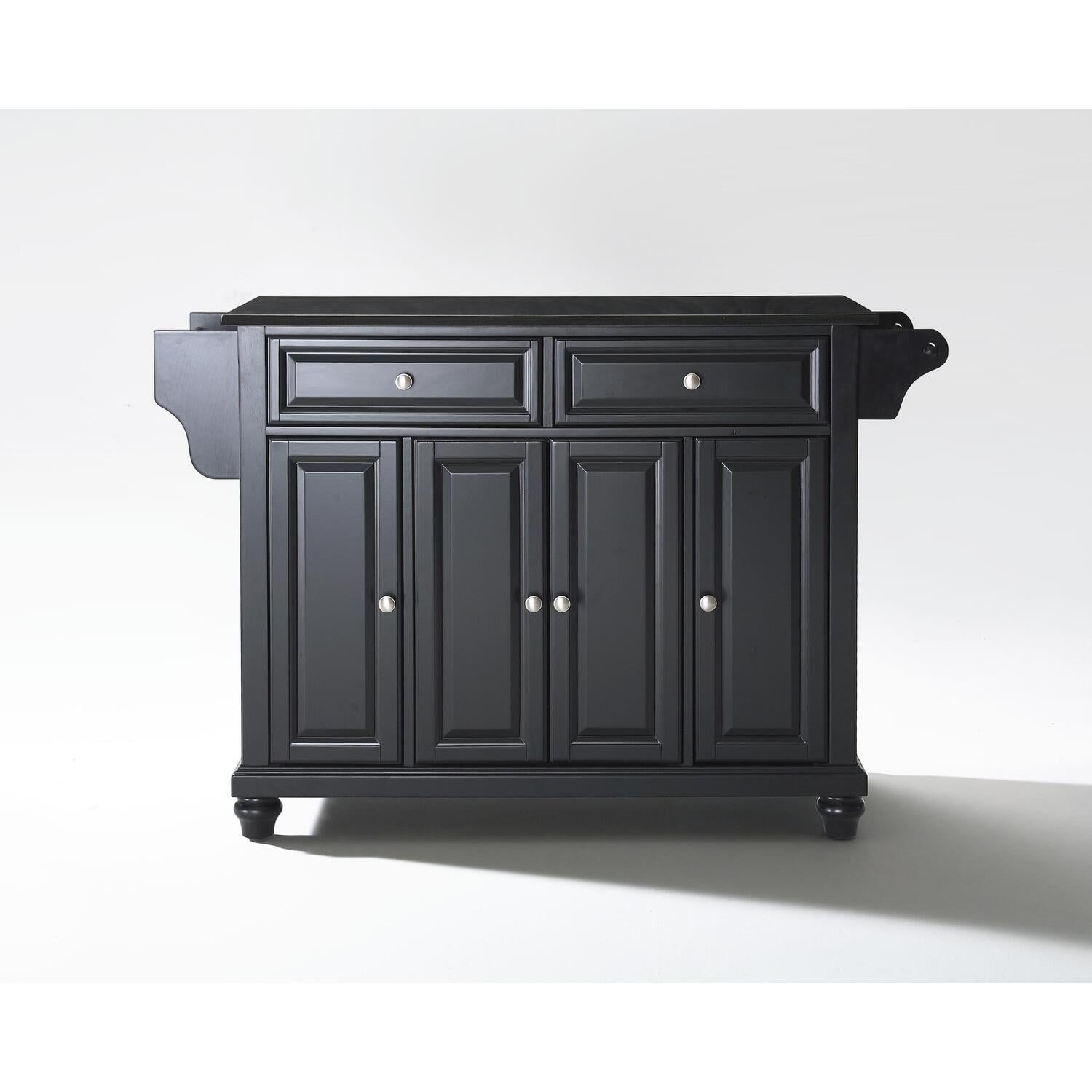 Cambridge Black Granite Top Kitchen Island in Cherry & Black