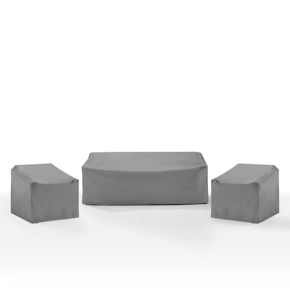 Gray Heavy-Duty Vinyl 3-Piece Outdoor Furniture Cover Set