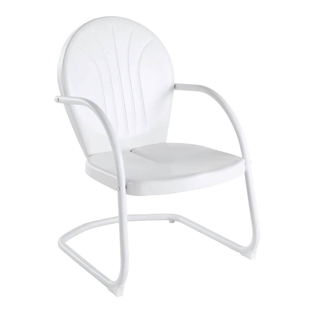 Griffith Vintage White Powder-Coated Steel Outdoor Chair