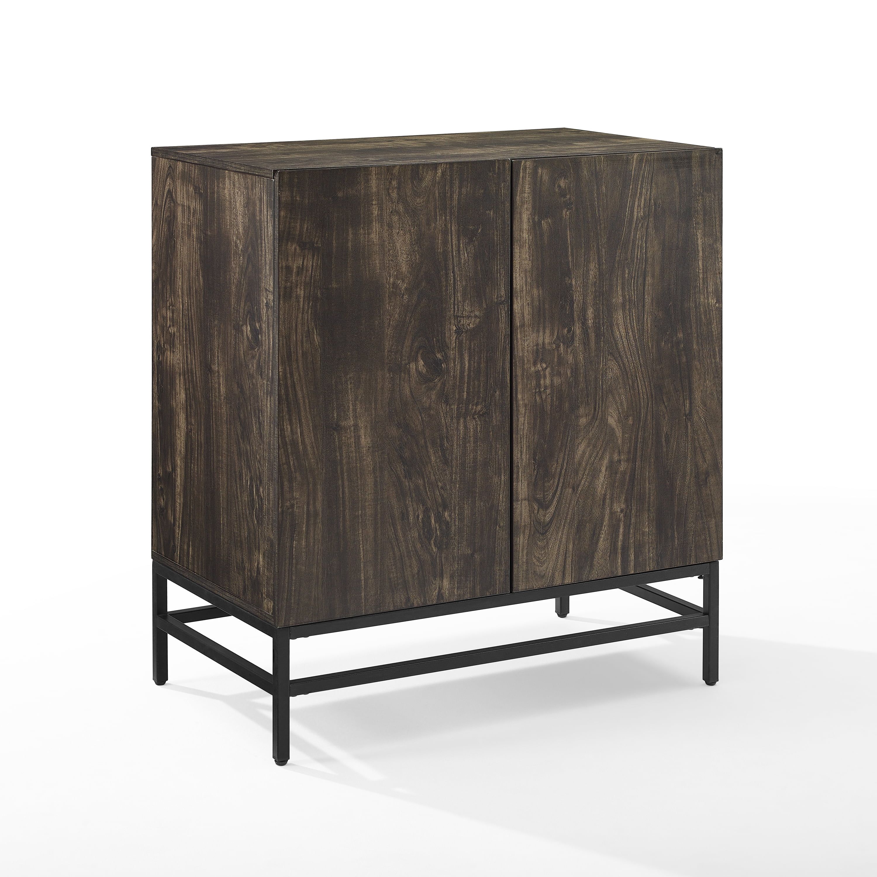 Jacobsen Brown Ash and Matte Black Bar Cabinet