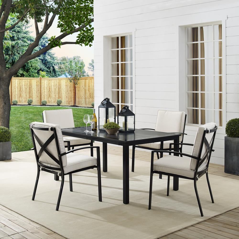 Kaplan 5-Piece Oatmeal and Bronze Outdoor Dining Set