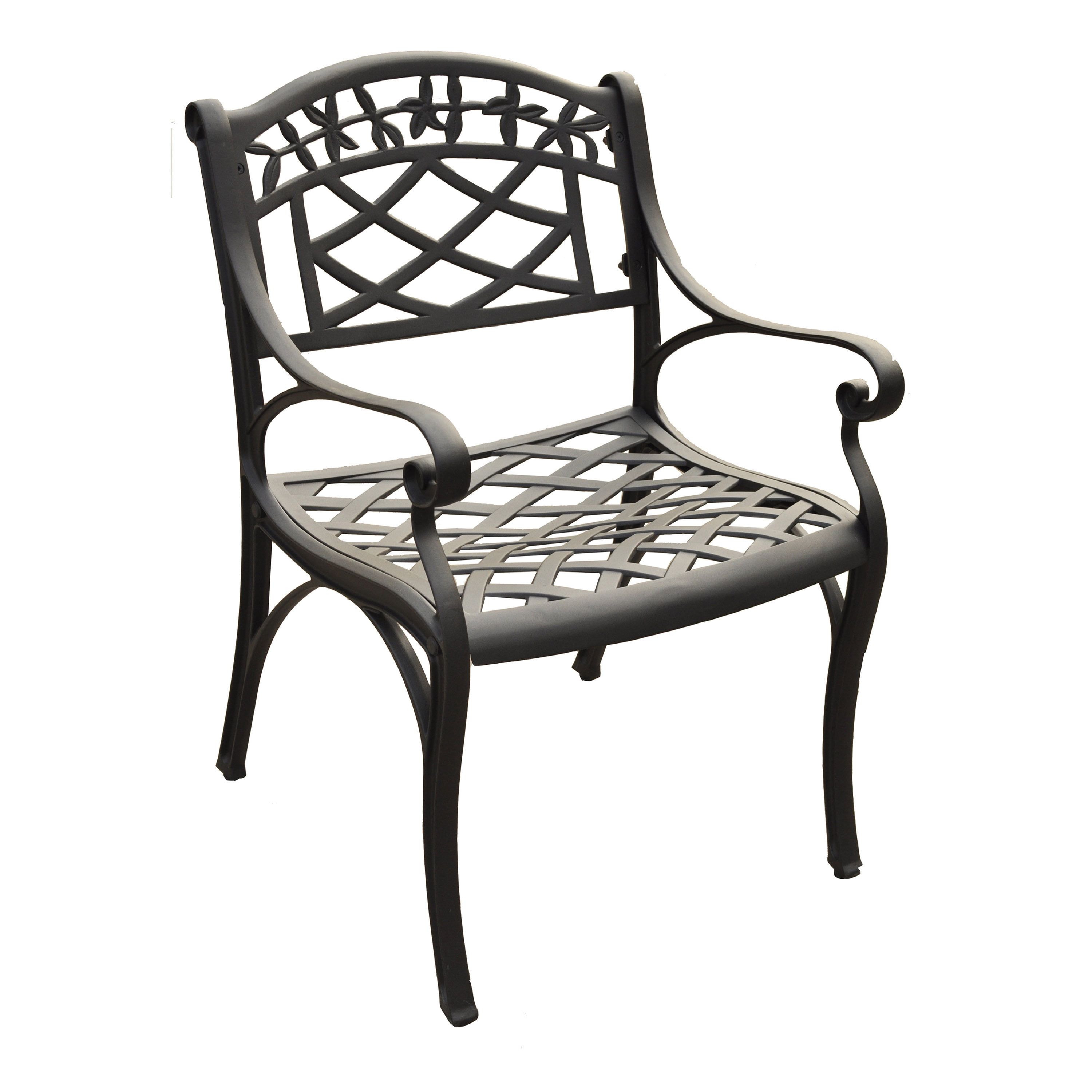 Sedona Charcoal Black Cast Aluminum Outdoor Dining Chair Set