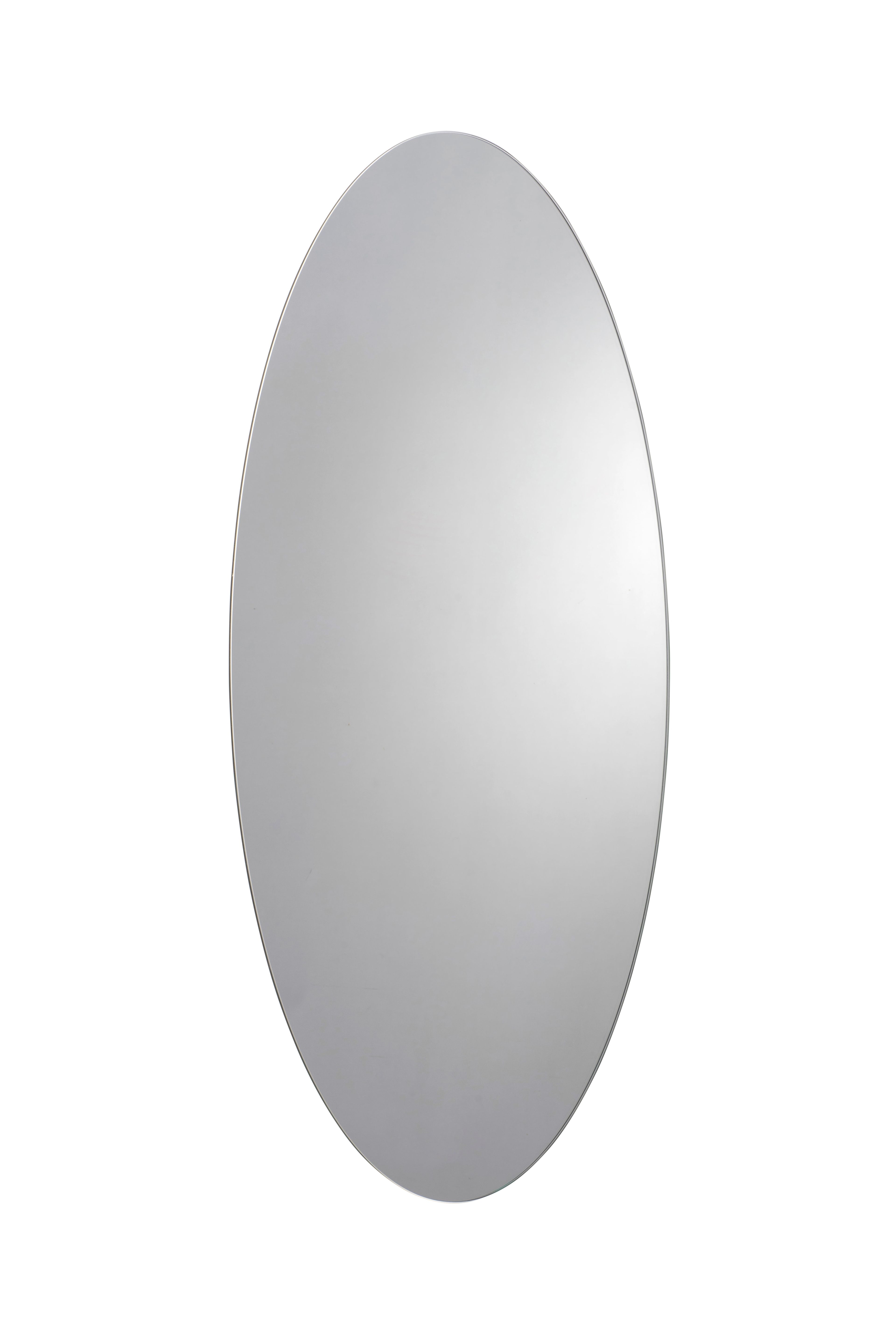 Frameless Oval Bathroom Vanity Mirror with Hang 'n' Lock System