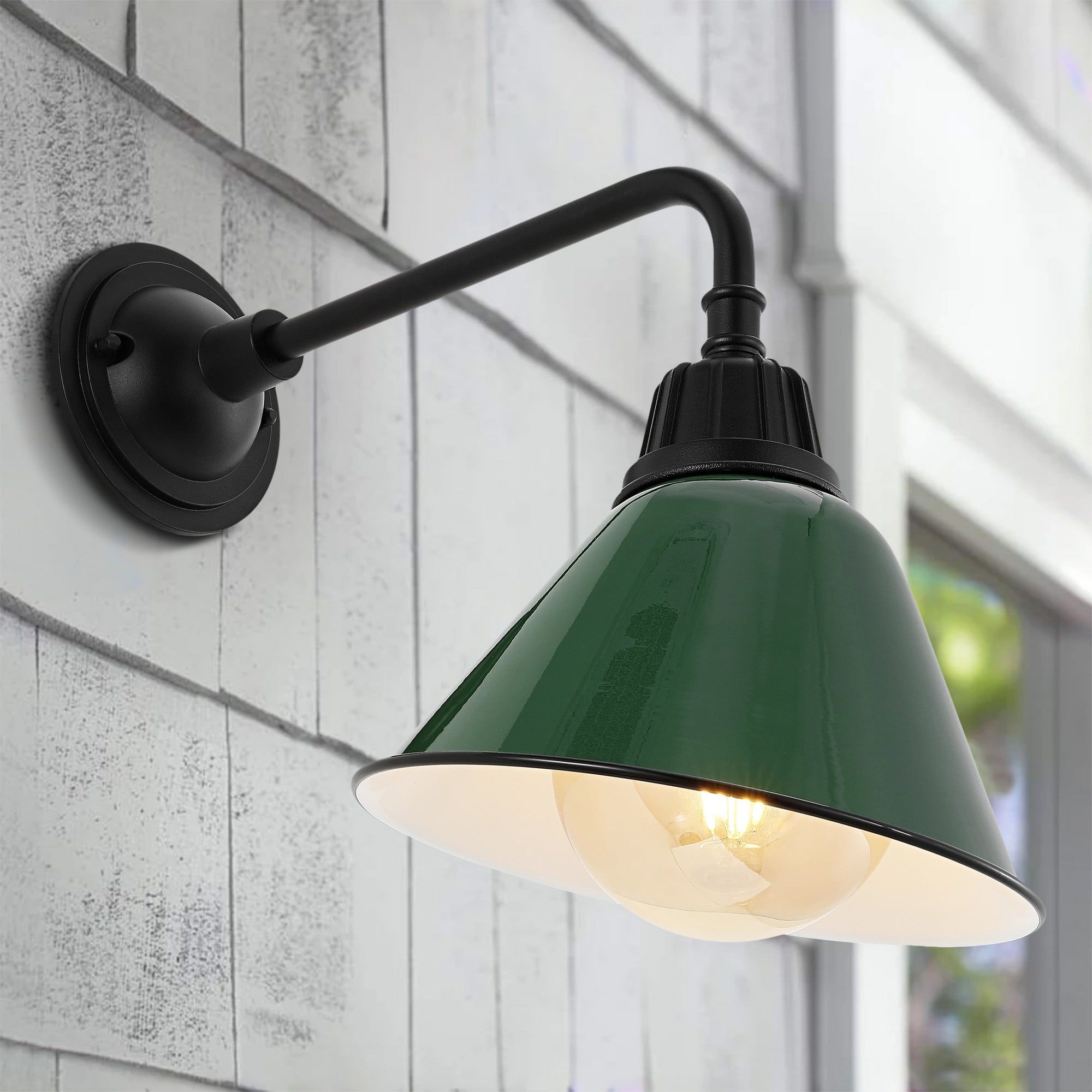 Croydon 16'' Satin Black Iron LED Gooseneck Outdoor Sconce