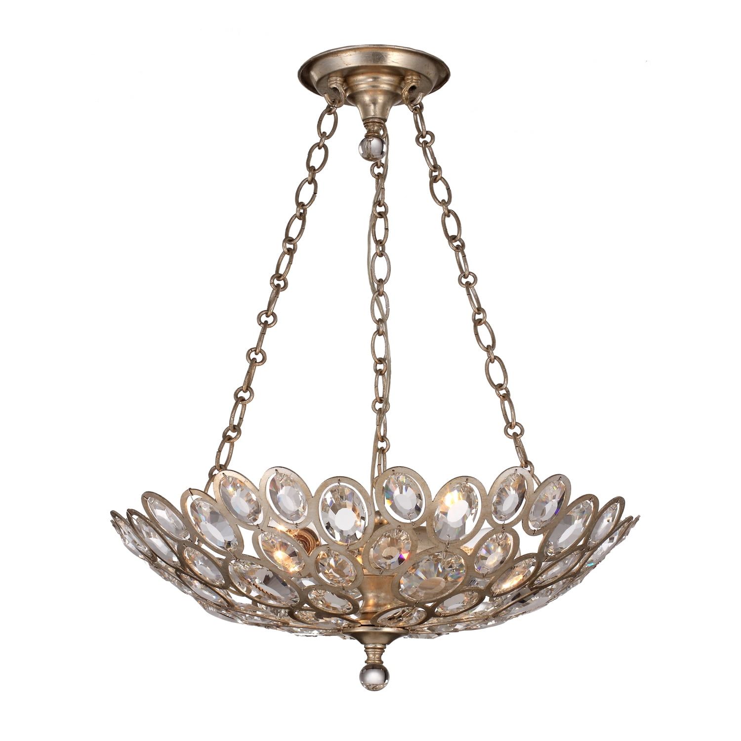 Elegant Distressed Twilight 3-Light Crystal Pendant