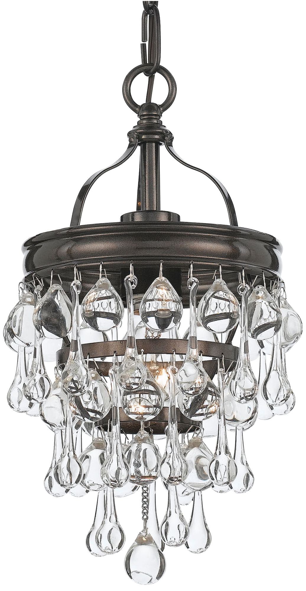 Elegant Mini Vibrant Bronze Crystal Pendant Chandelier