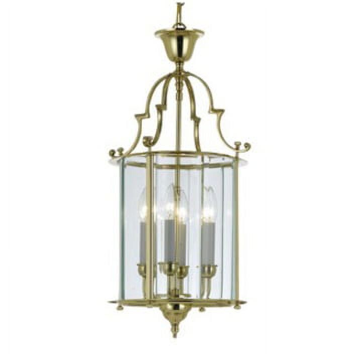 Polished Brass and Clear Crystal 10-Light Candle Chandelier