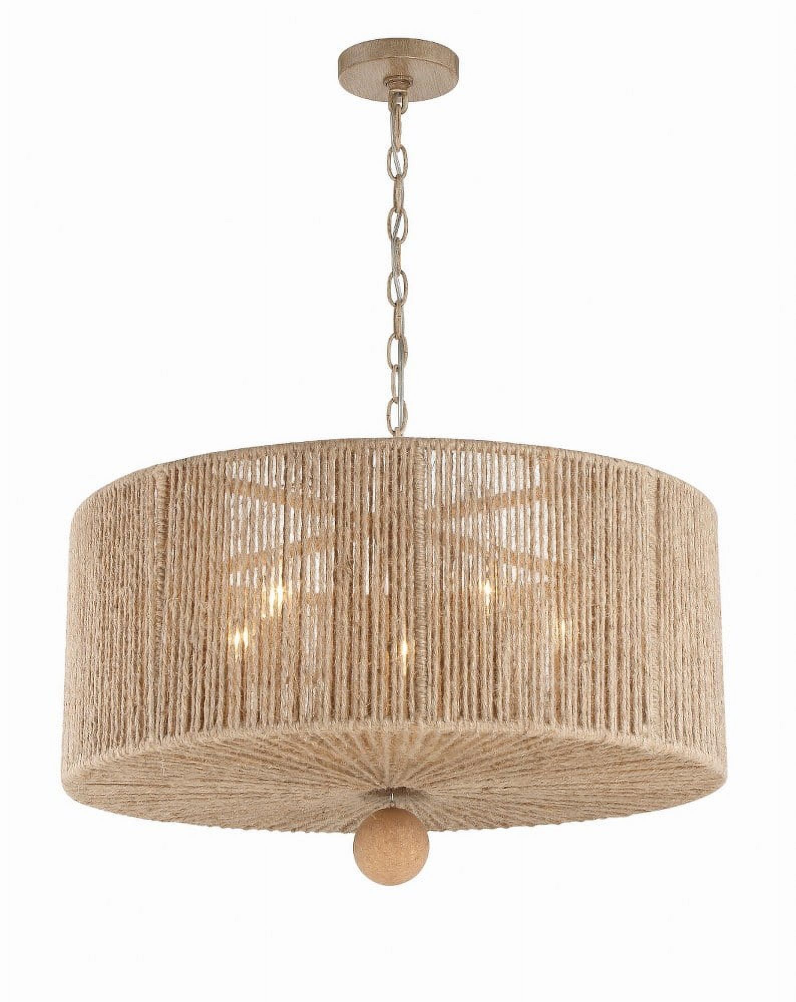 Jessa Burnished Silver 5-Light Indoor/Outdoor Drum Pendant