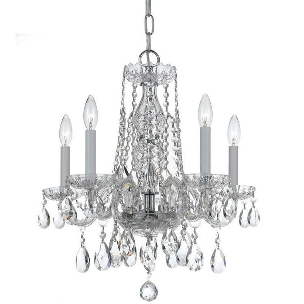 Polished Chrome 5-Light Mini Chandelier with Clear Spectra Crystals