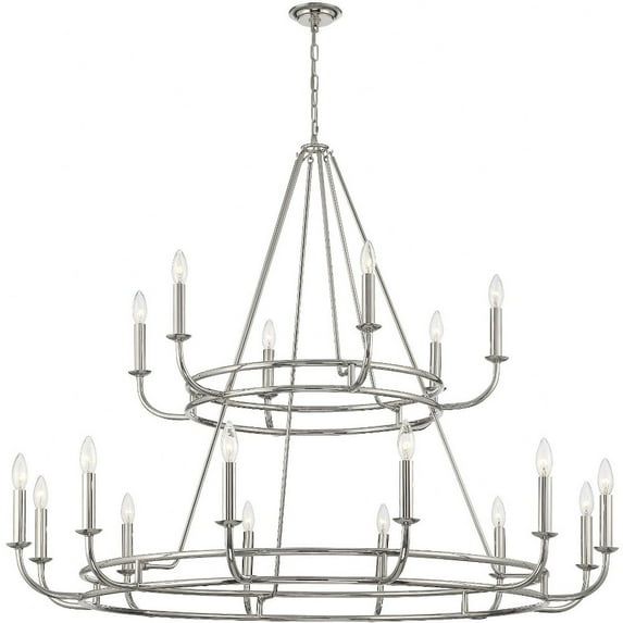 Bailey Polished Nickel Crystal 18-Light Chandelier