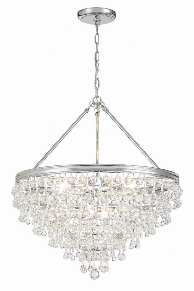 Polished Chrome Crystal 8-Light Chandelier