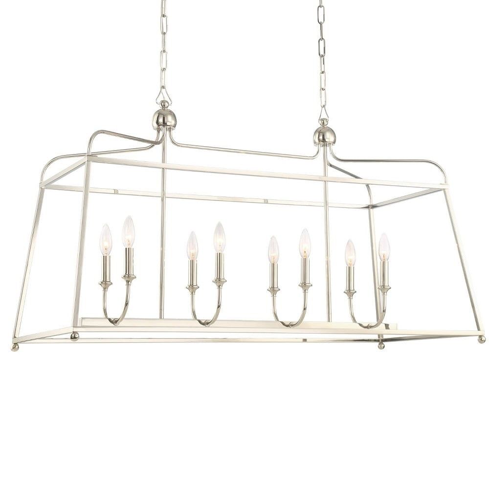 Sylvan Polished Nickel 8-Light Rectangular Chandelier