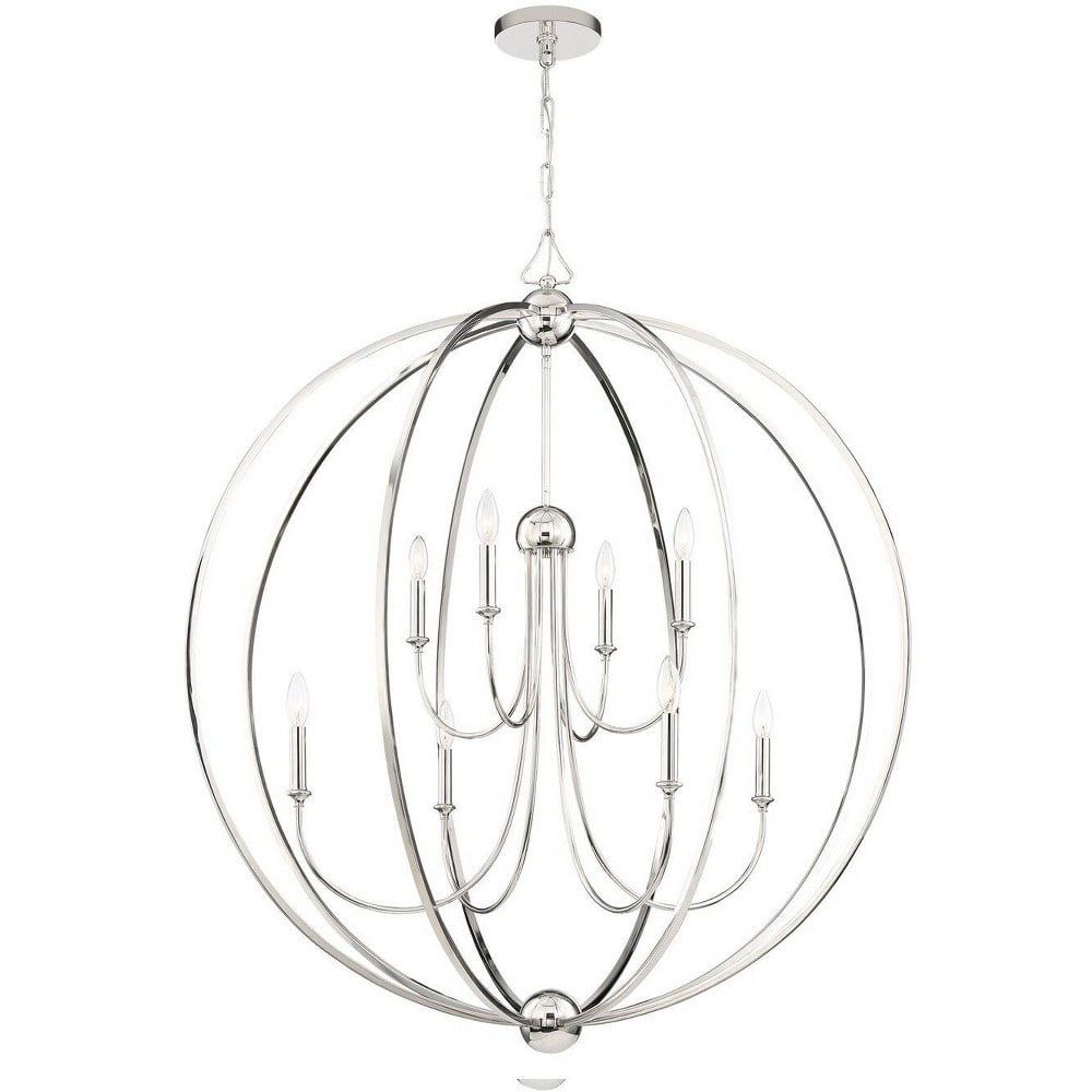 Sylvan Elegance 8-Light Polished Nickel & Crystal Chandelier
