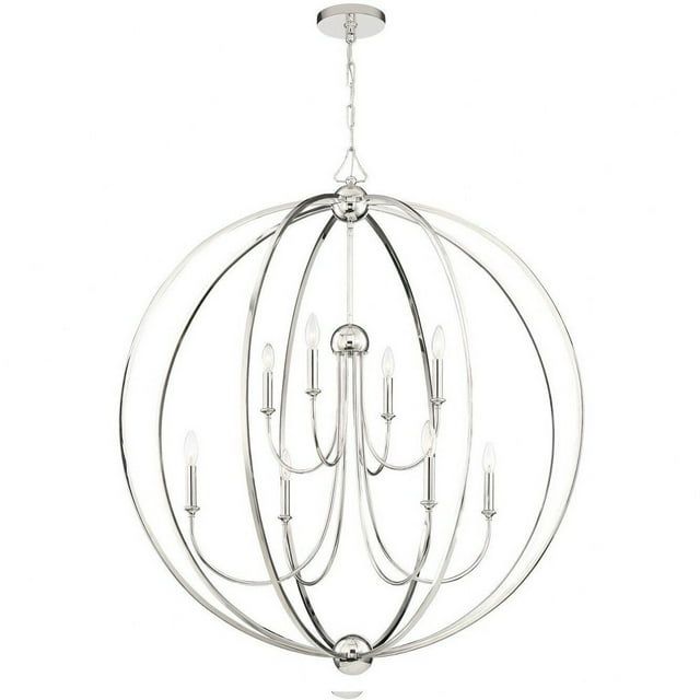 Sylvan Elegance 8-Light Polished Nickel & Crystal Chandelier