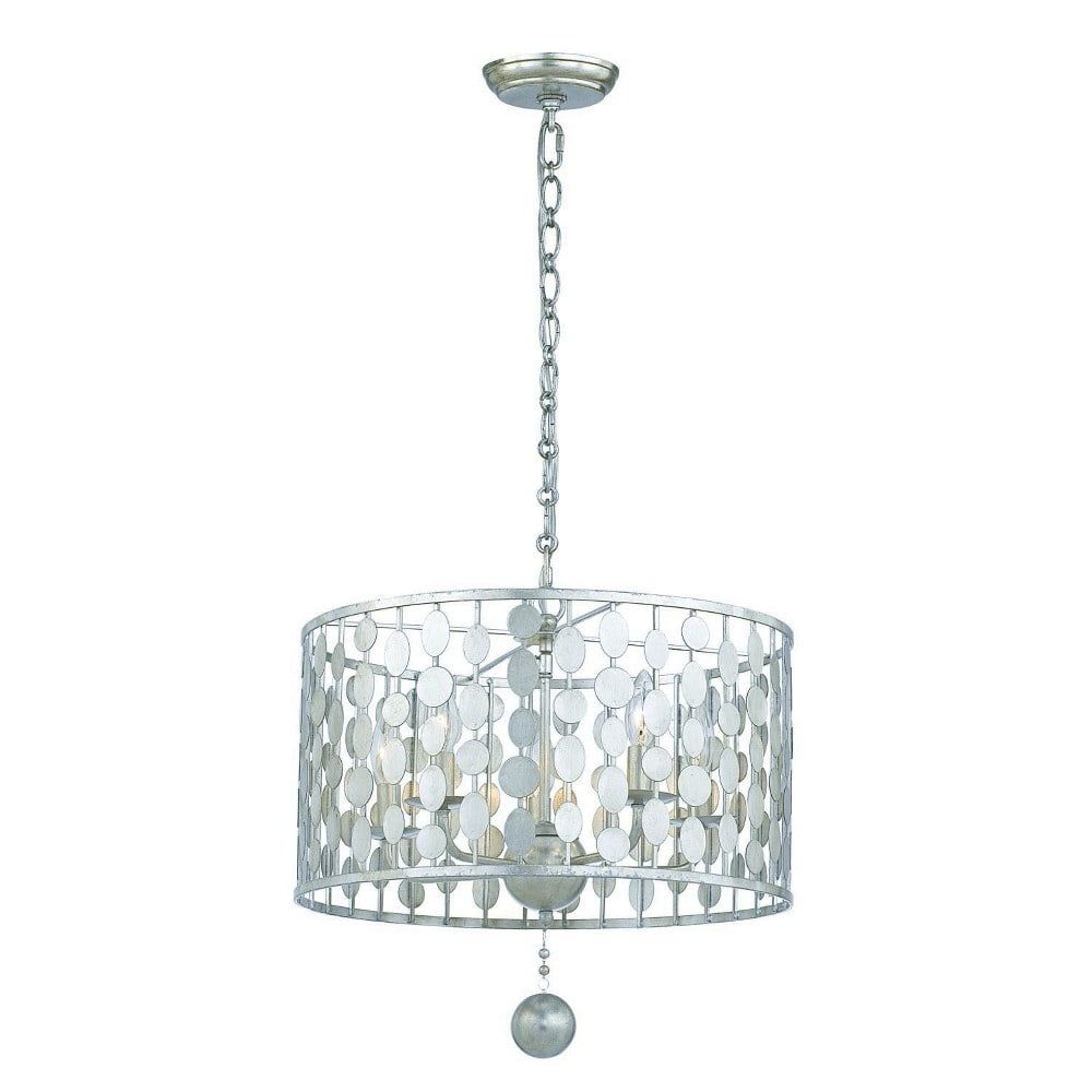 Layla Antique Silver Mini Crystal Chandelier with 5 Lights