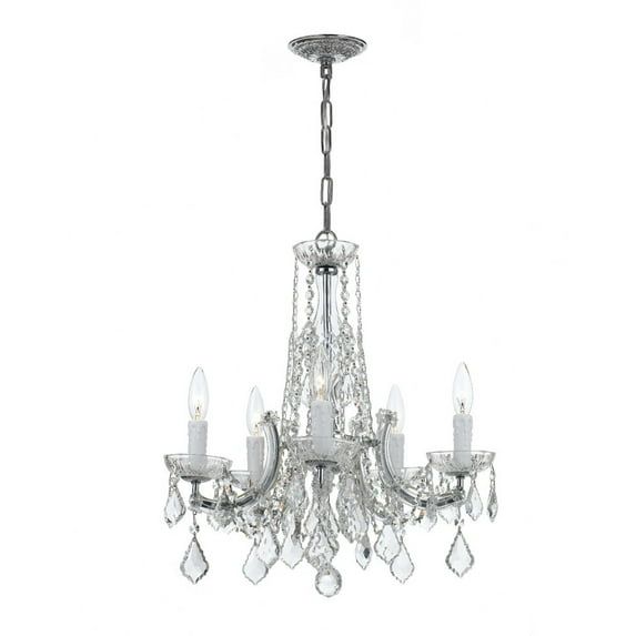 Polished Chrome Mini Crystal 5-Light Candle Chandelier