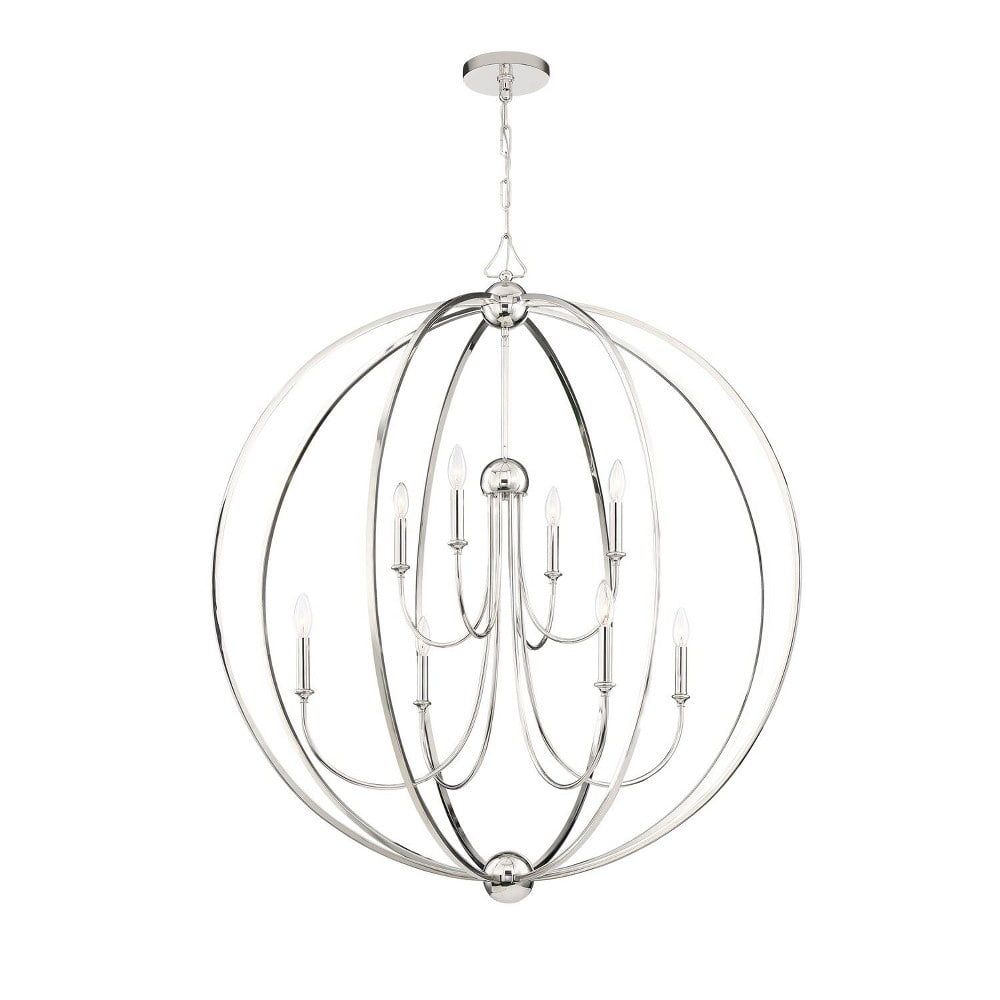 Sylvan Elegance 8-Light Polished Nickel & Crystal Chandelier