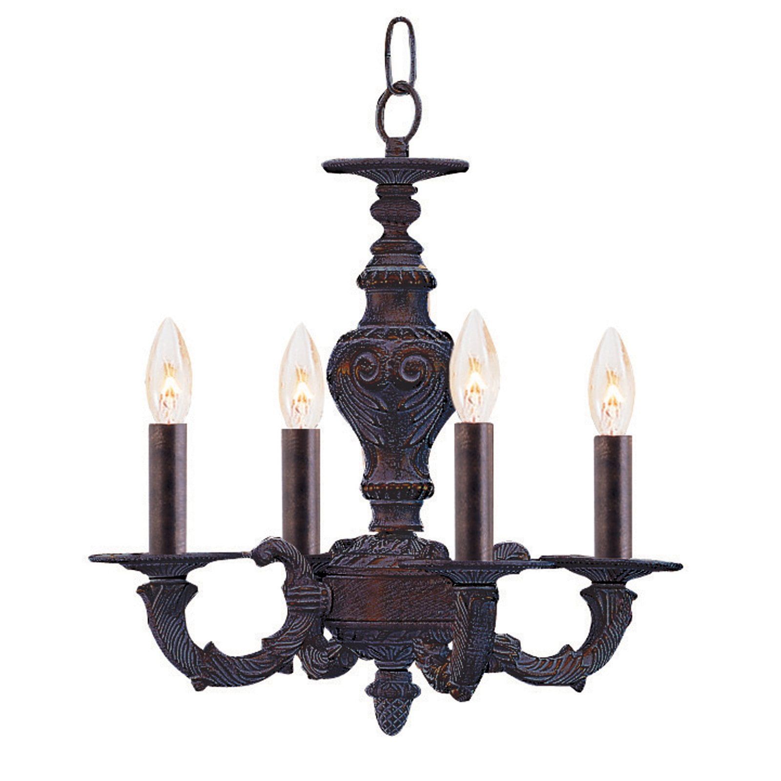 Venetian Bronze 4-Light Mini Crystal Chandelier