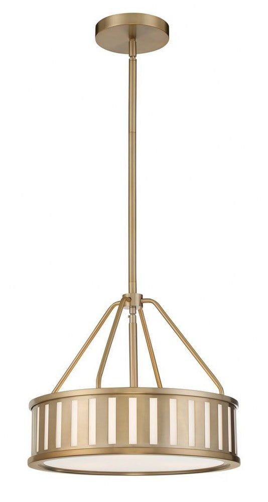 Kendal Vibrant Gold 3-Light Contemporary Drum Pendant