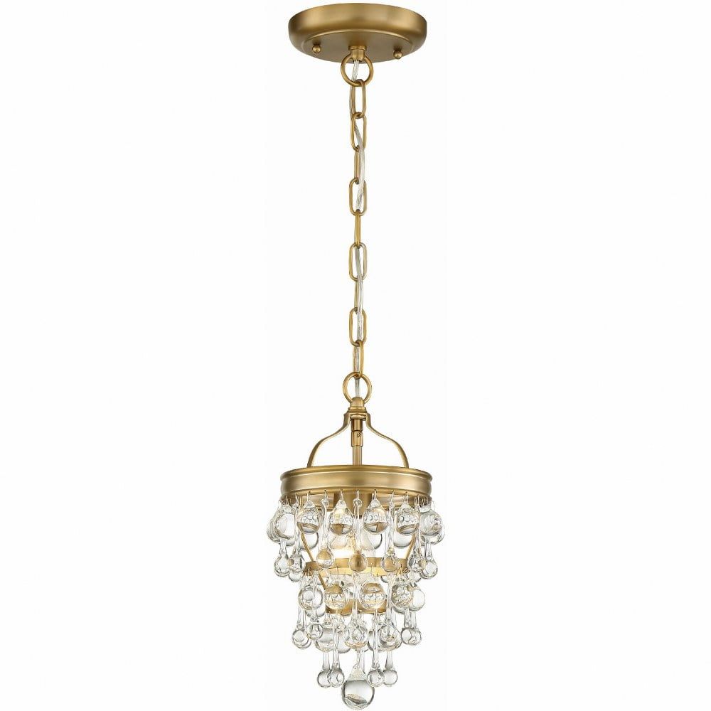 Calypso Vibrant Gold Globe Chandelier with Clear Glass Drops
