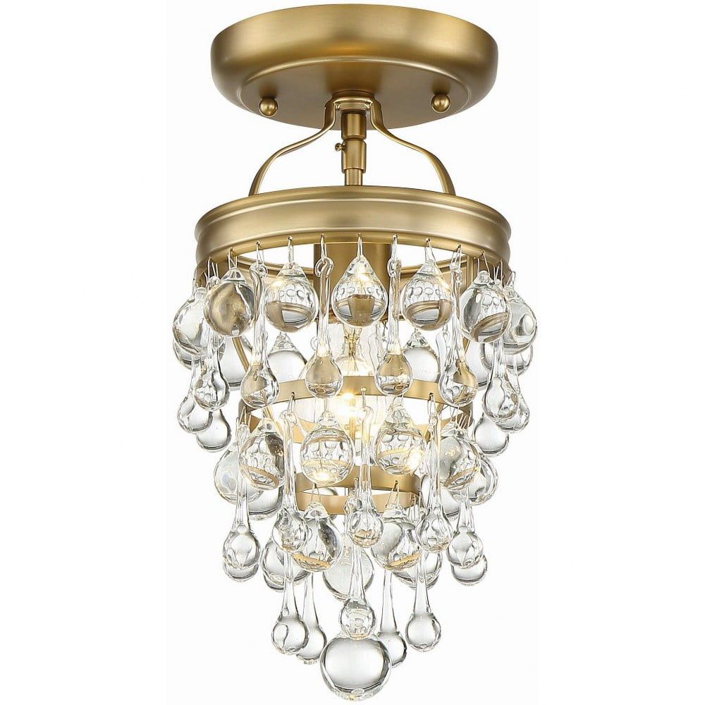 Calypso Vibrant Gold Globe Chandelier with Clear Glass Drops