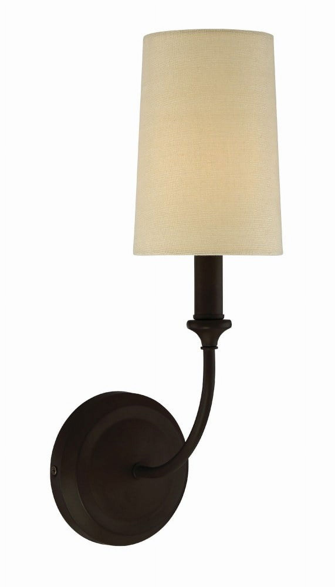 Sylvan Dark Bronze Dimmable Wall Sconce with Ivory Silk Shade